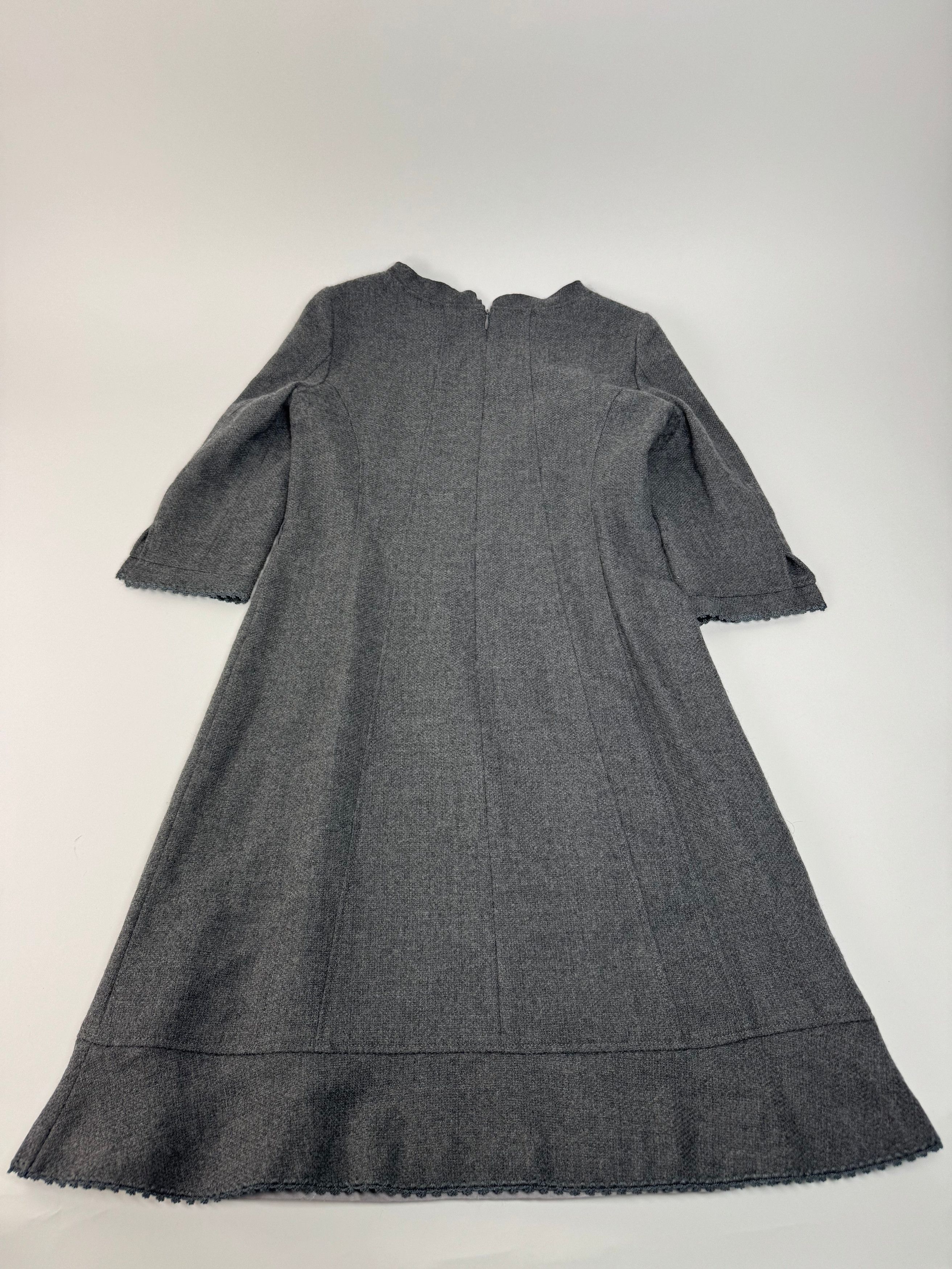 Courreges Vintage Wool Dress Grey 38/M Size L / US 10 / IT 46 - 7 Thumbnail