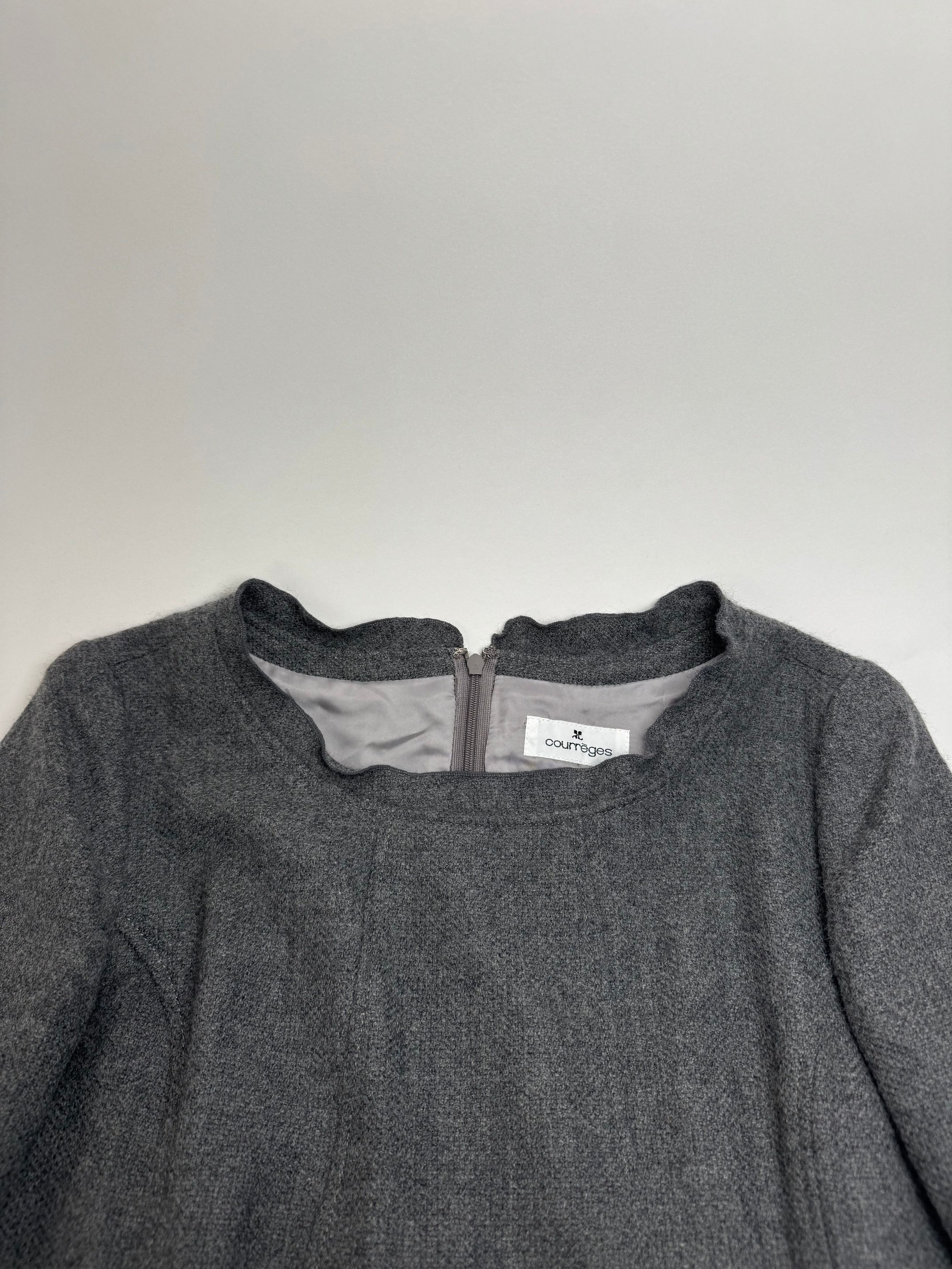 Courreges Vintage Wool Dress Grey 38/M Size L / US 10 / IT 46 - 6 Thumbnail