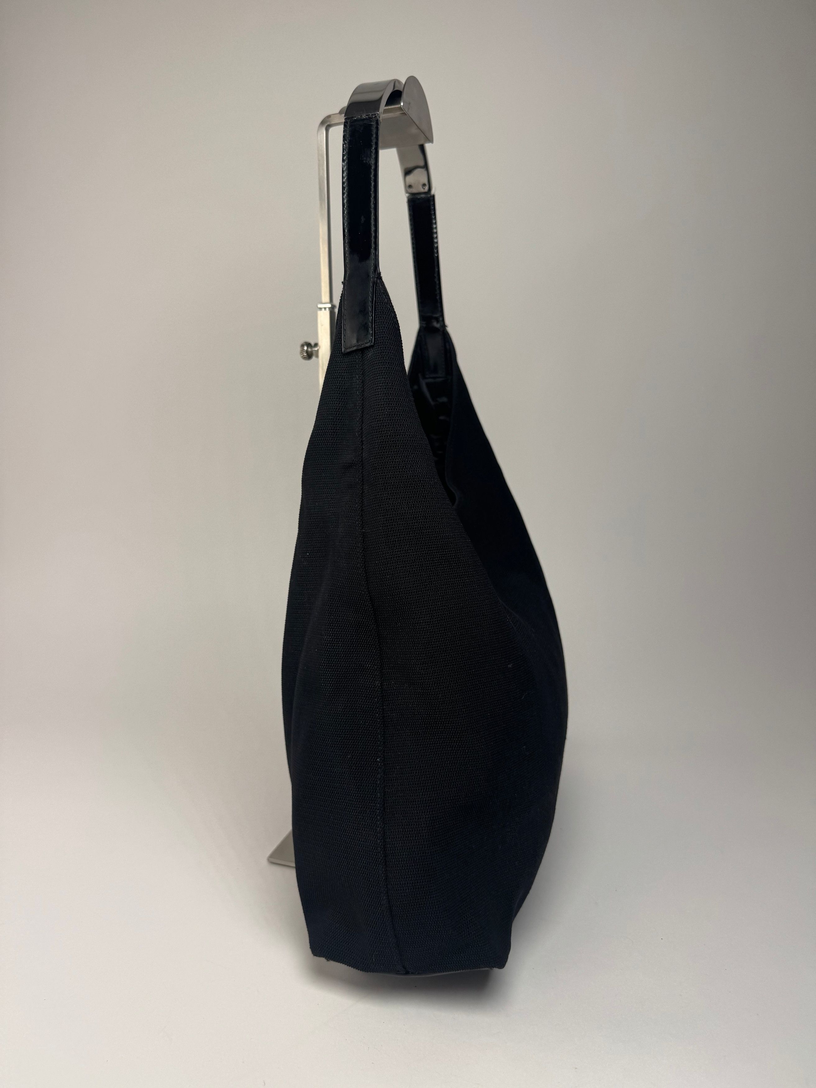 Gucci Vintage Canvas Patent Leather Handbag Black Size ONE SIZE - 10 Thumbnail