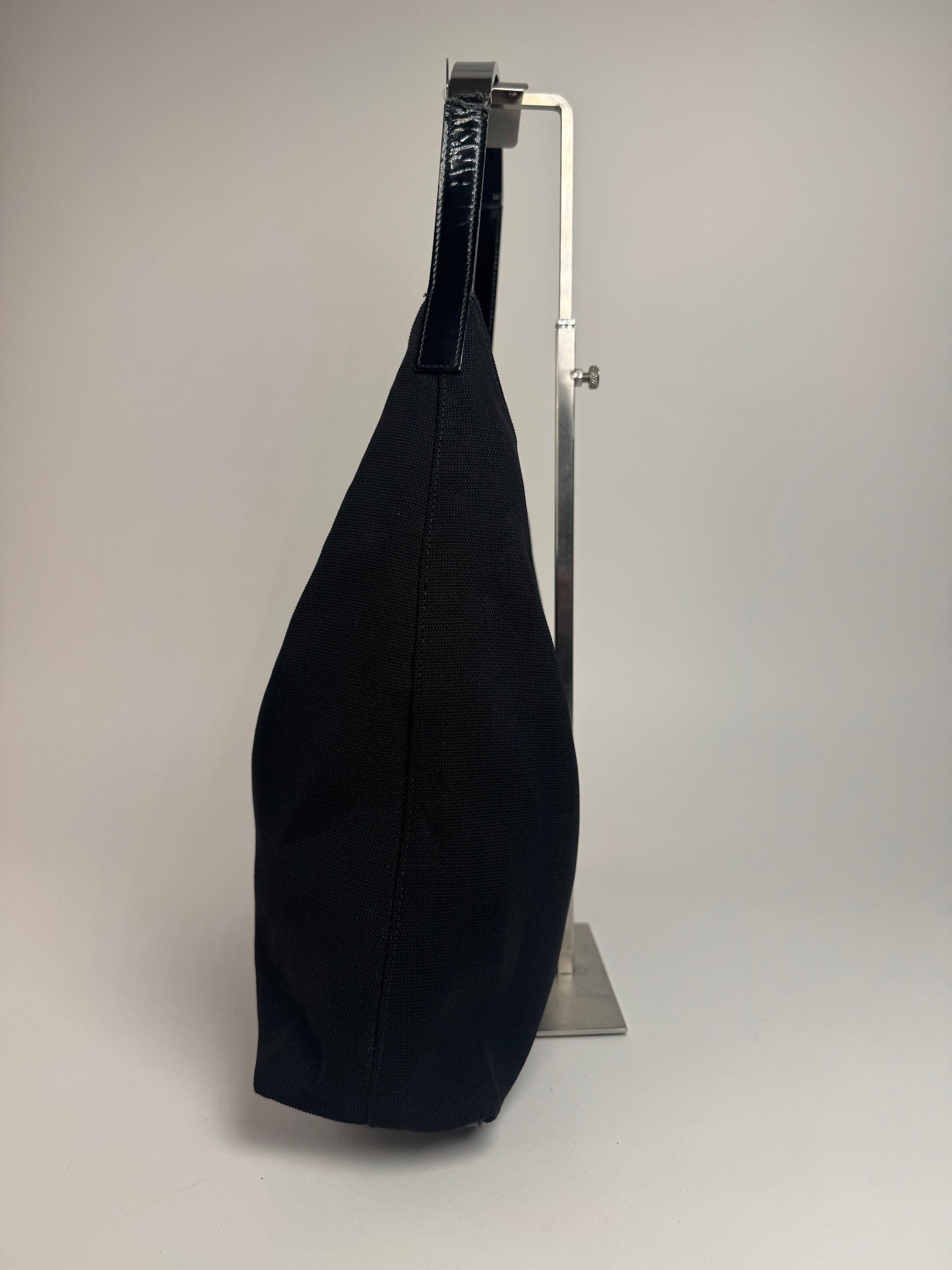 Gucci Vintage Canvas Patent Leather Handbag Black Size ONE SIZE - 6 Thumbnail