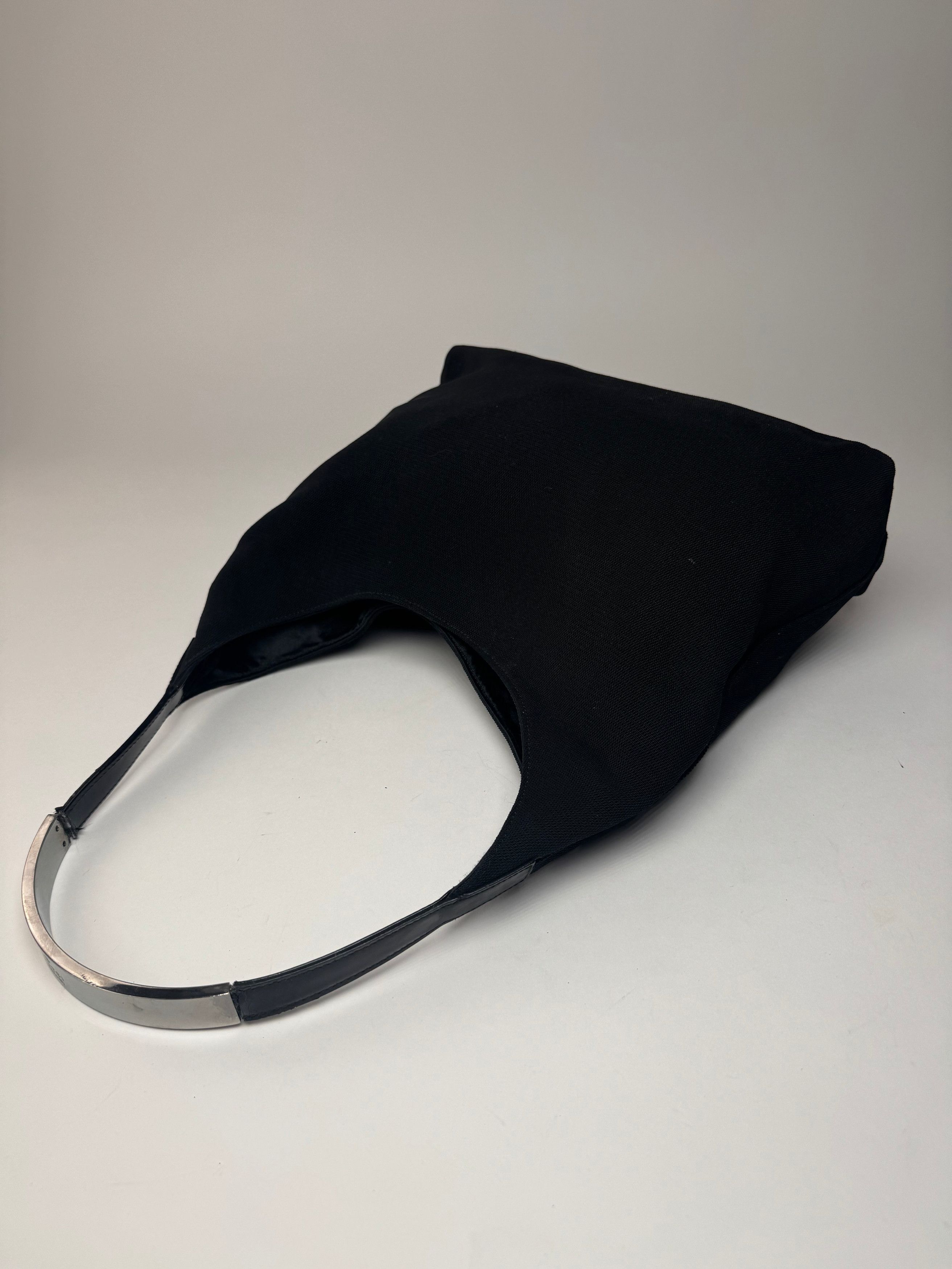 Gucci Vintage Canvas Patent Leather Handbag Black Size ONE SIZE - 9 Thumbnail