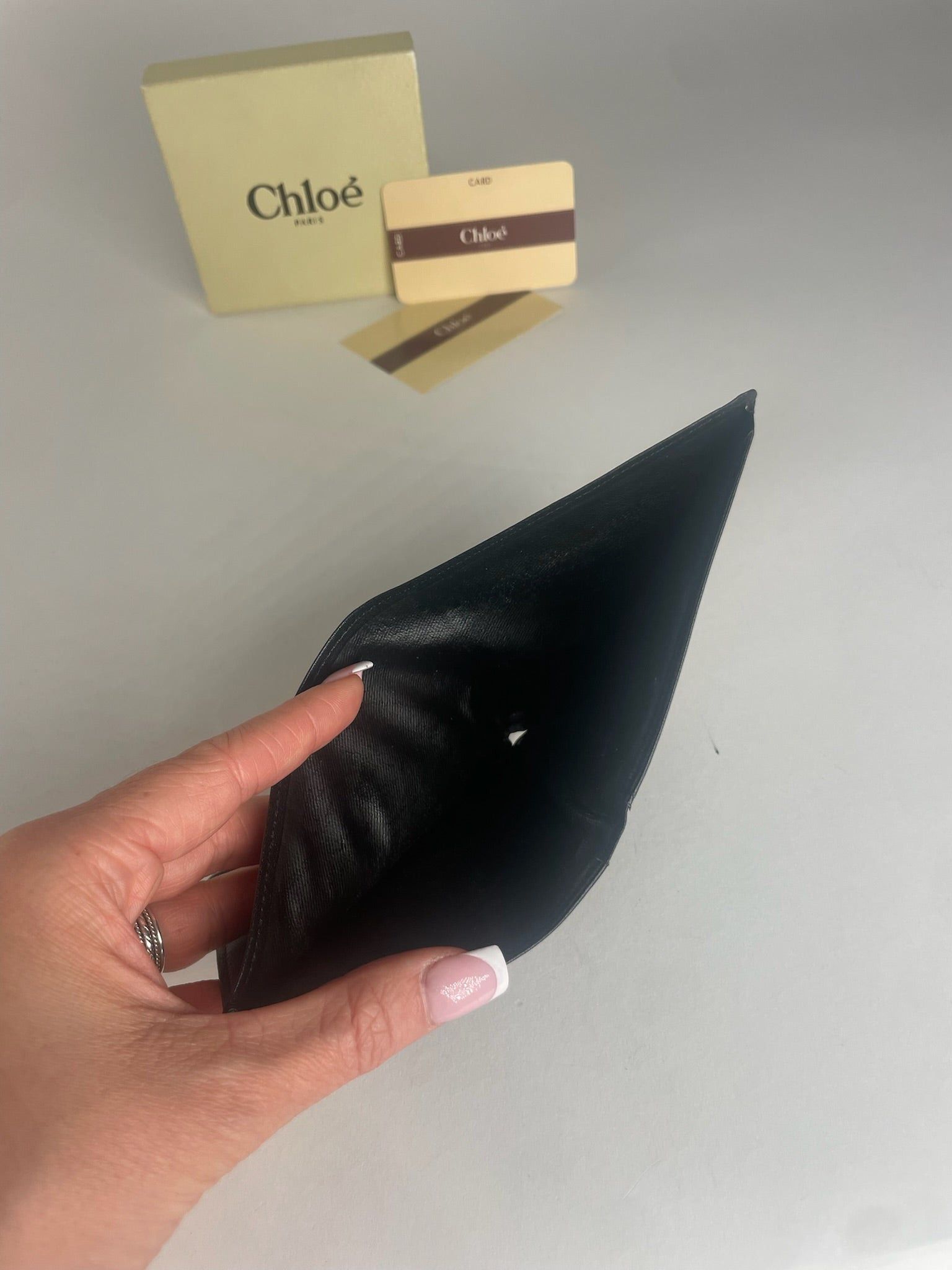 Chloe Vintage Flapable Leather Wallet Black Size ONE SIZE - 7 Thumbnail