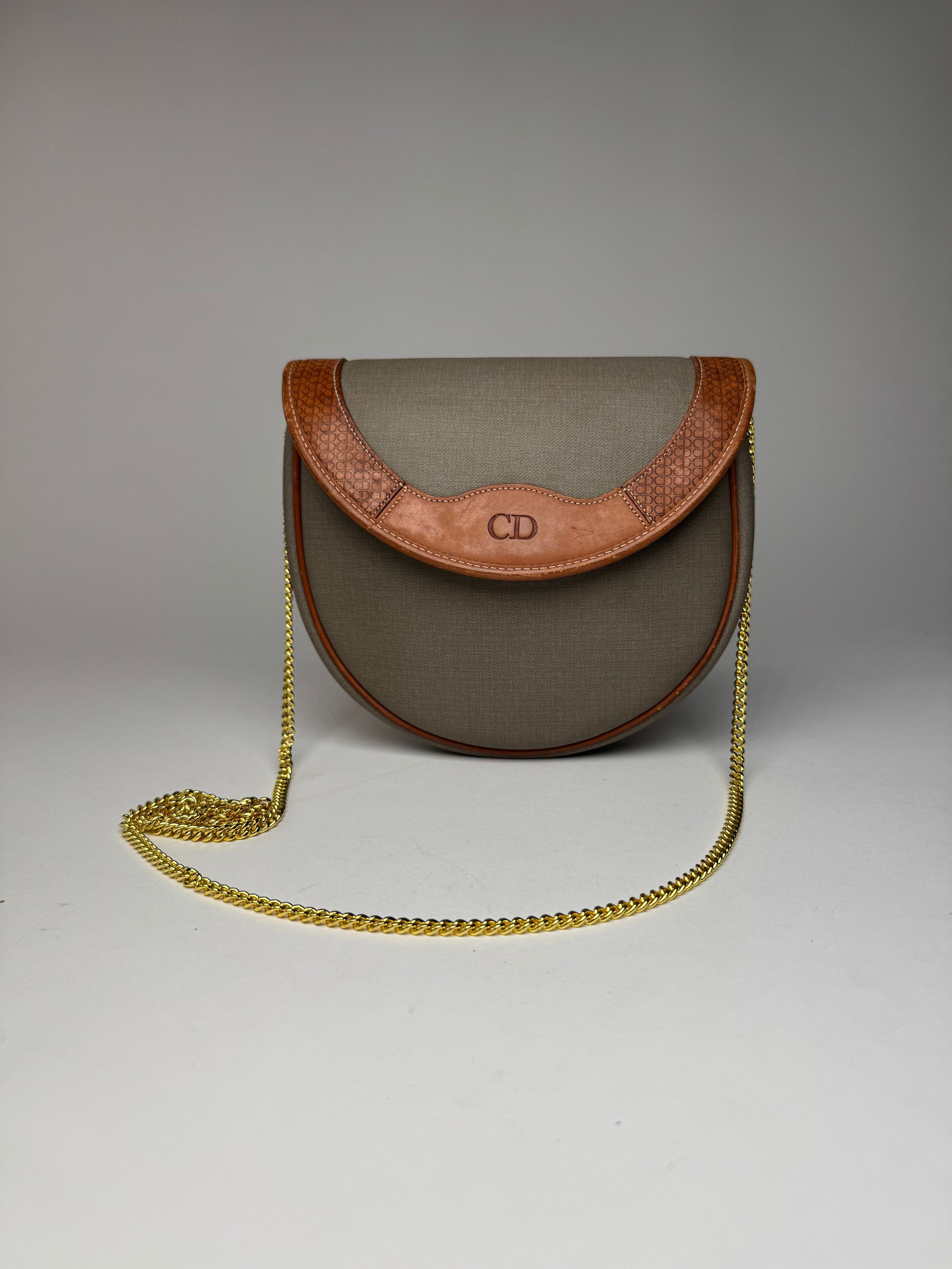 Dior Vintage Leather Bag Grey Brown Size ONE SIZE - 5 Thumbnail
