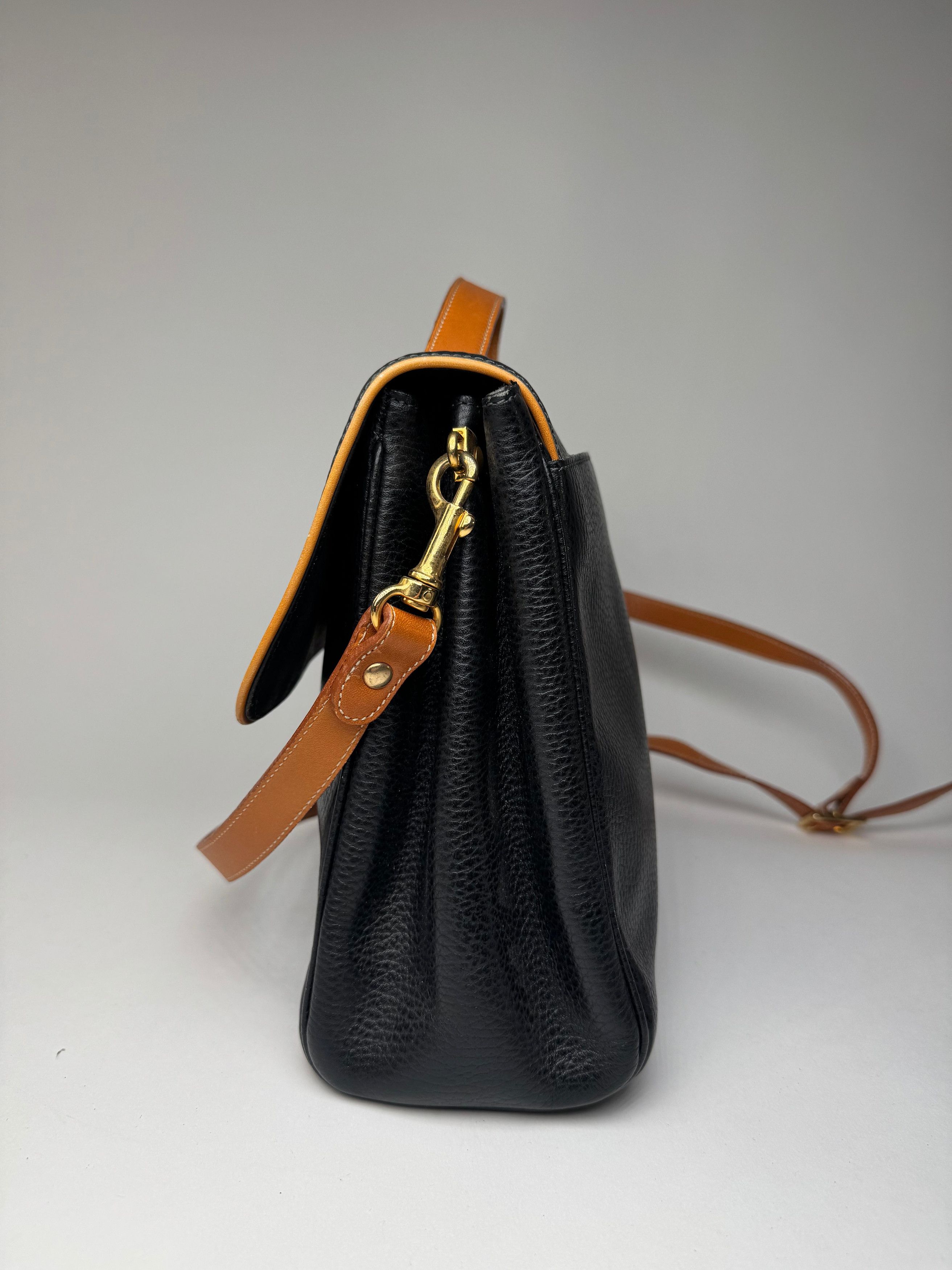 Courreges Vintage 2Way Leather Bag Black Brown Size ONE SIZE - 9 Thumbnail