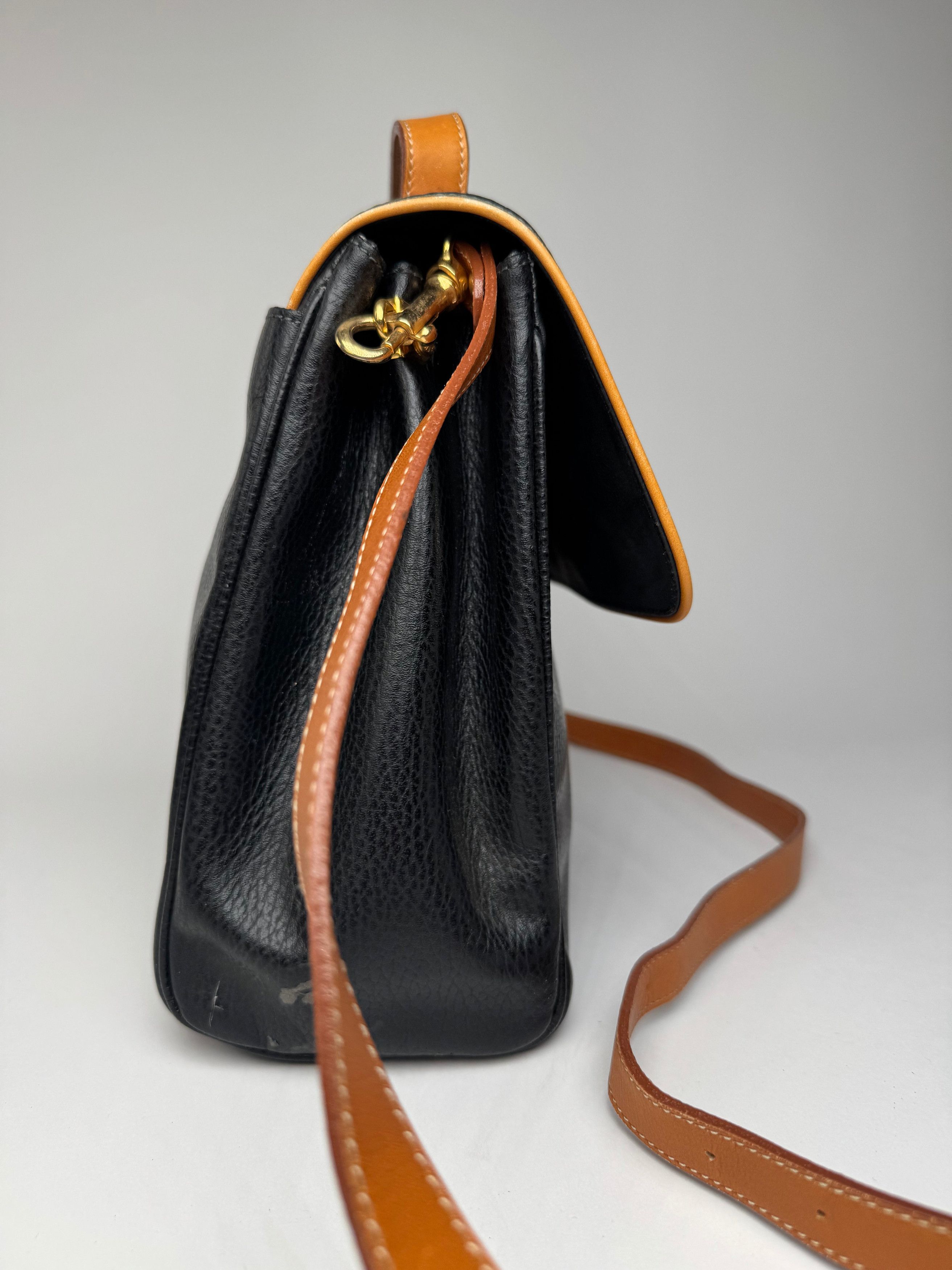 Courreges Vintage 2Way Leather Bag Black Brown Size ONE SIZE - 7 Thumbnail