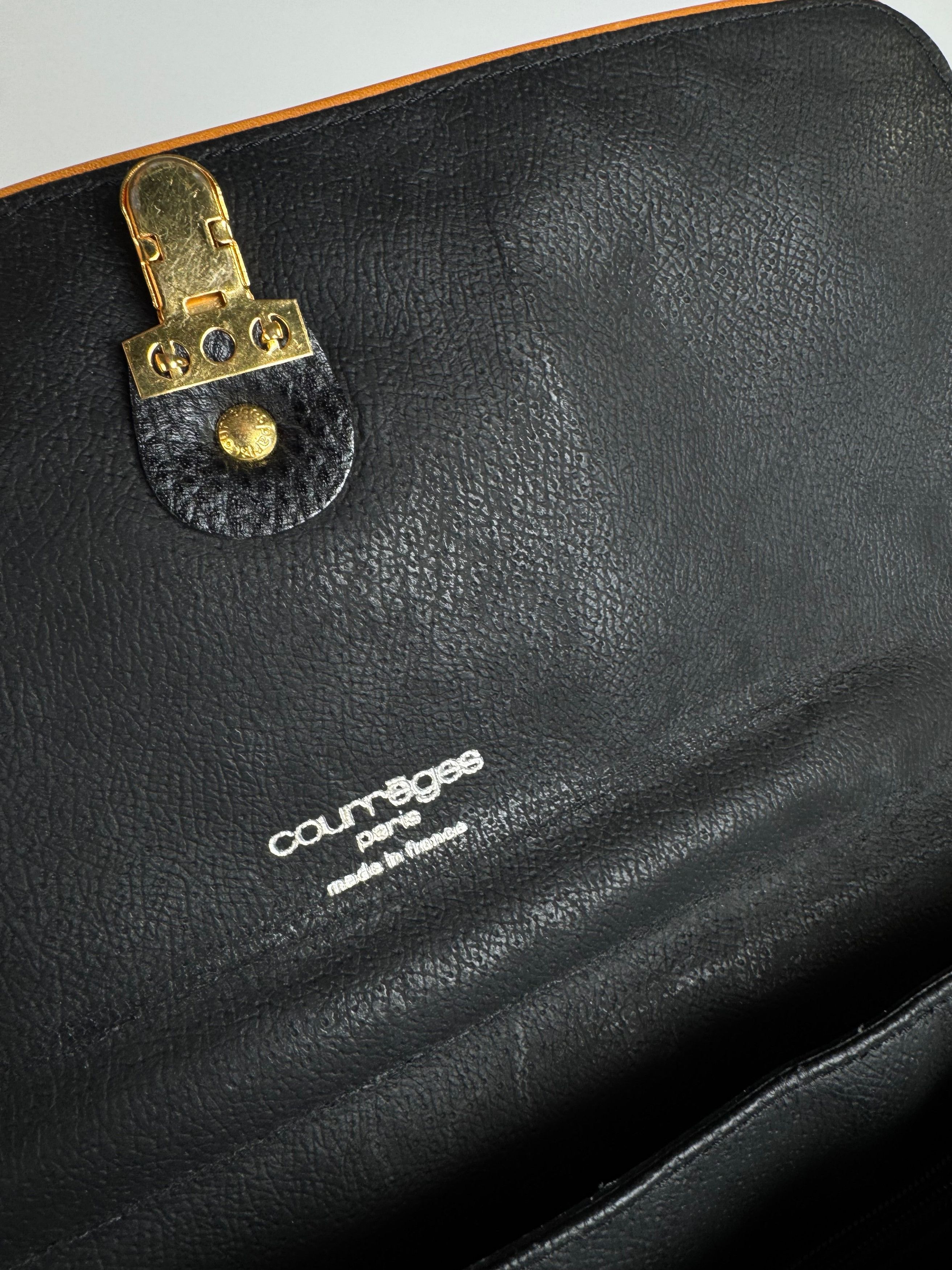 Courreges Vintage 2Way Leather Bag Black Brown Size ONE SIZE - 5 Thumbnail