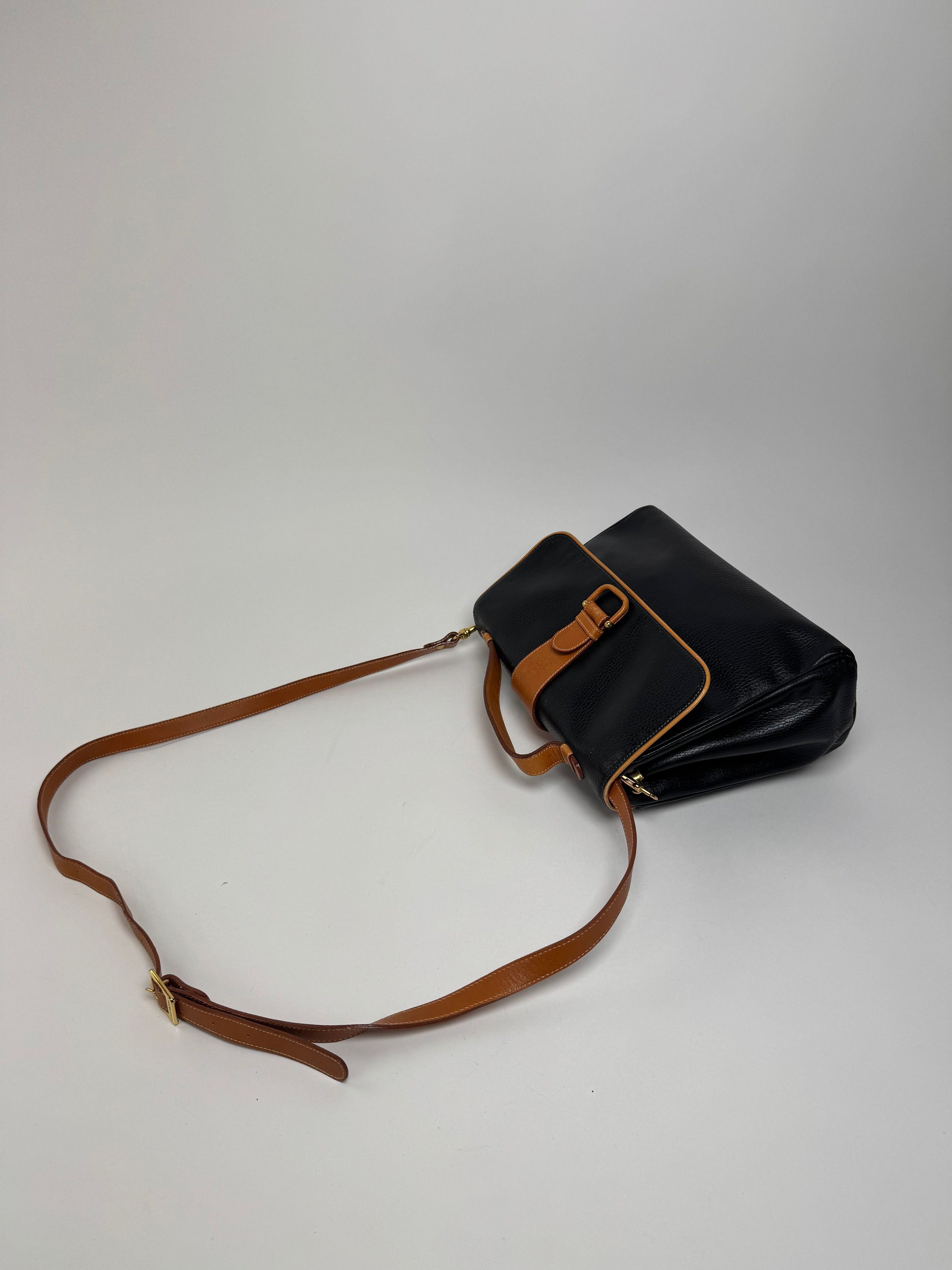 Courreges Vintage 2Way Leather Bag Black Brown Size ONE SIZE - 10 Thumbnail