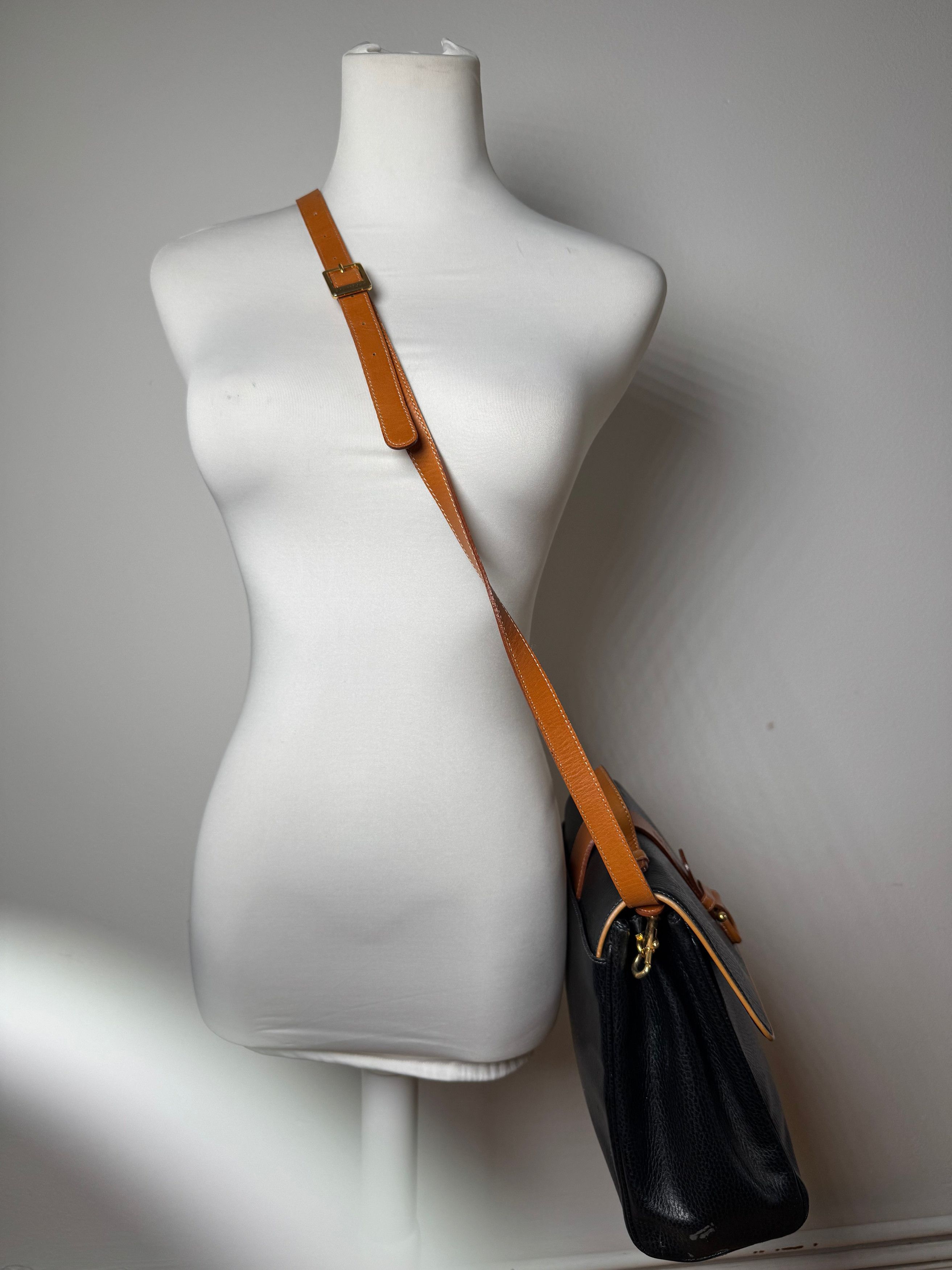 Courreges Vintage 2Way Leather Bag Black Brown Size ONE SIZE - 6 Thumbnail