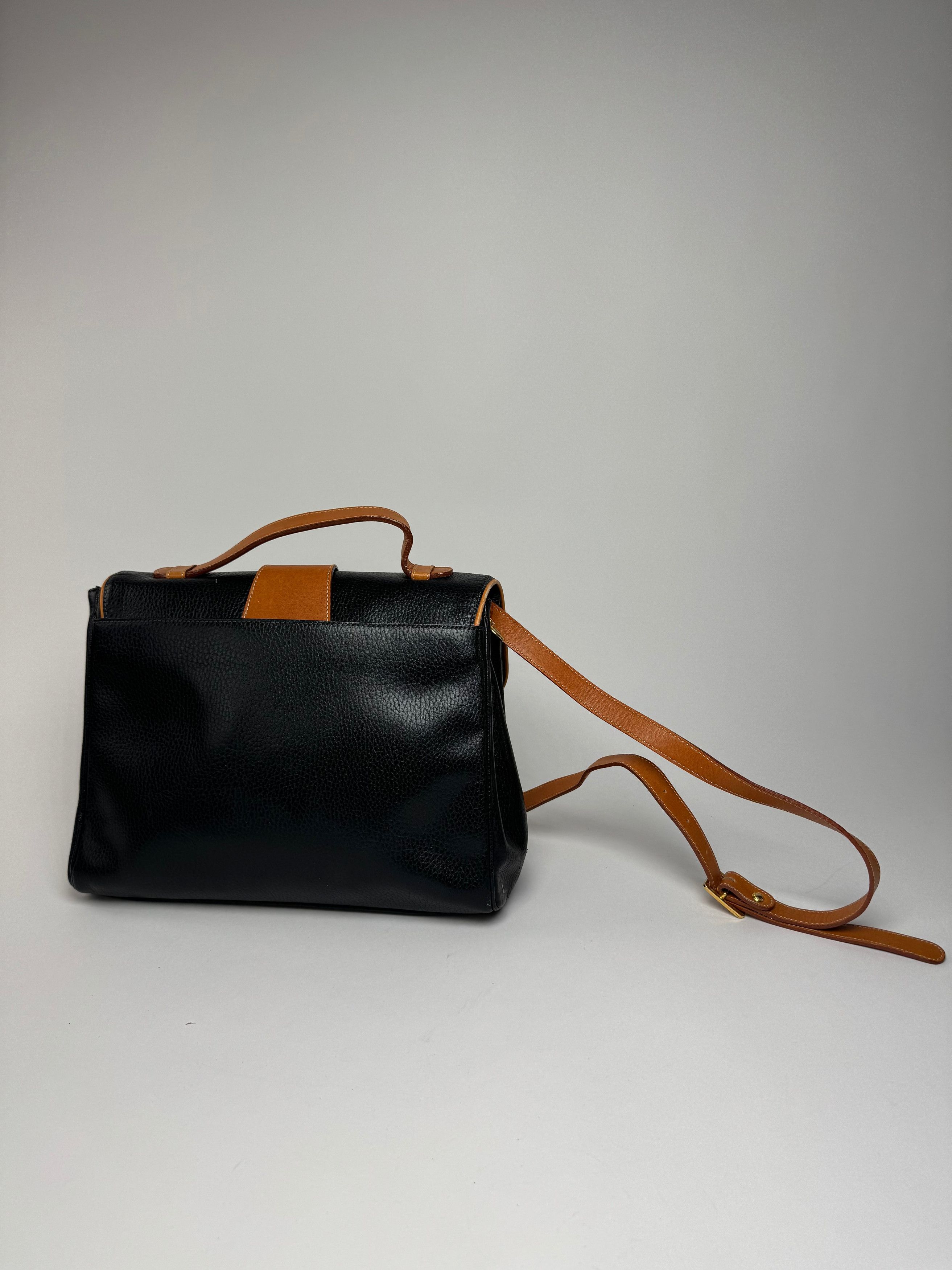 Courreges Vintage 2Way Leather Bag Black Brown Size ONE SIZE - 2 Thumbnail
