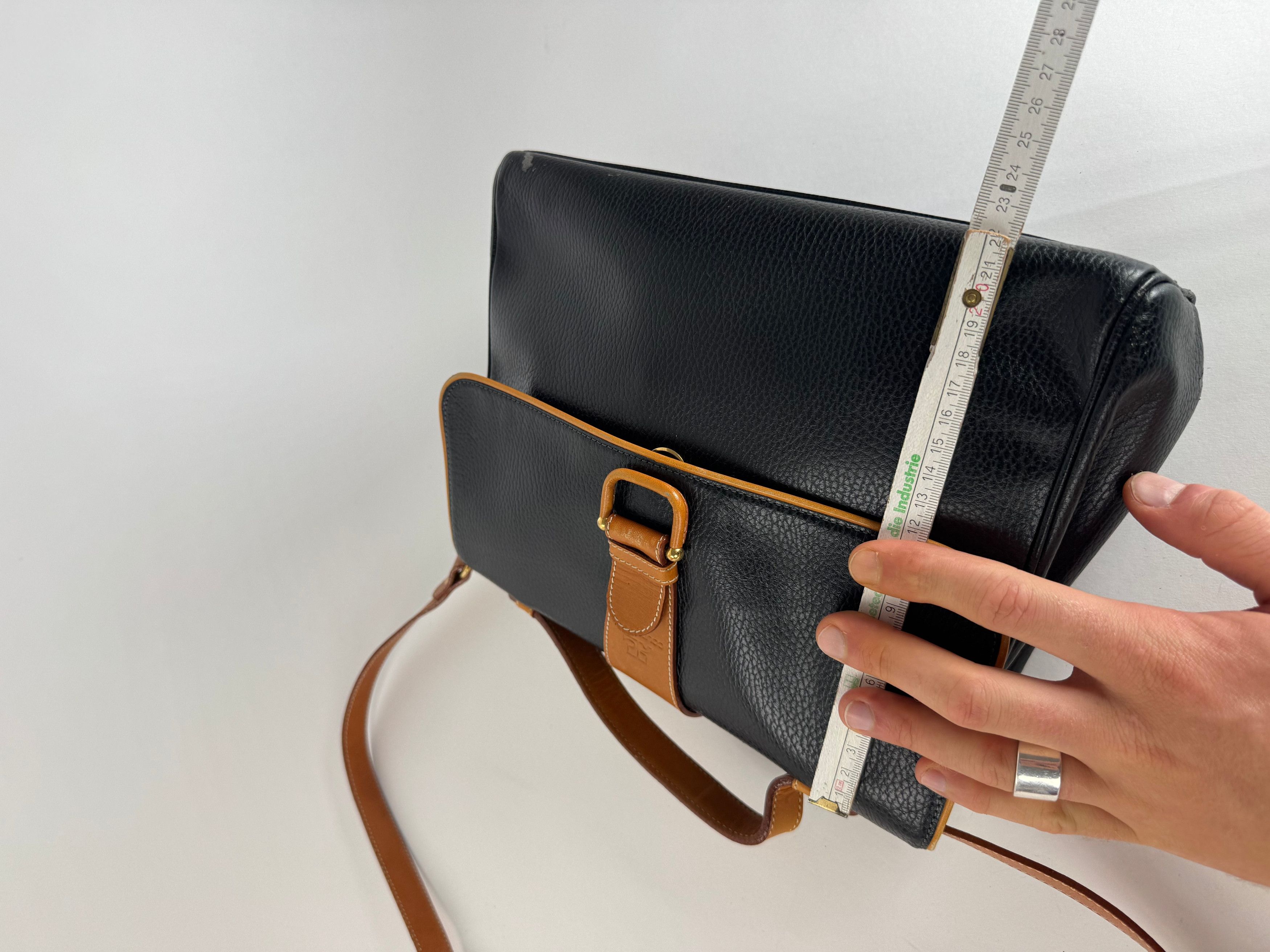 Courreges Vintage 2Way Leather Bag Black Brown Size ONE SIZE - 13 Thumbnail