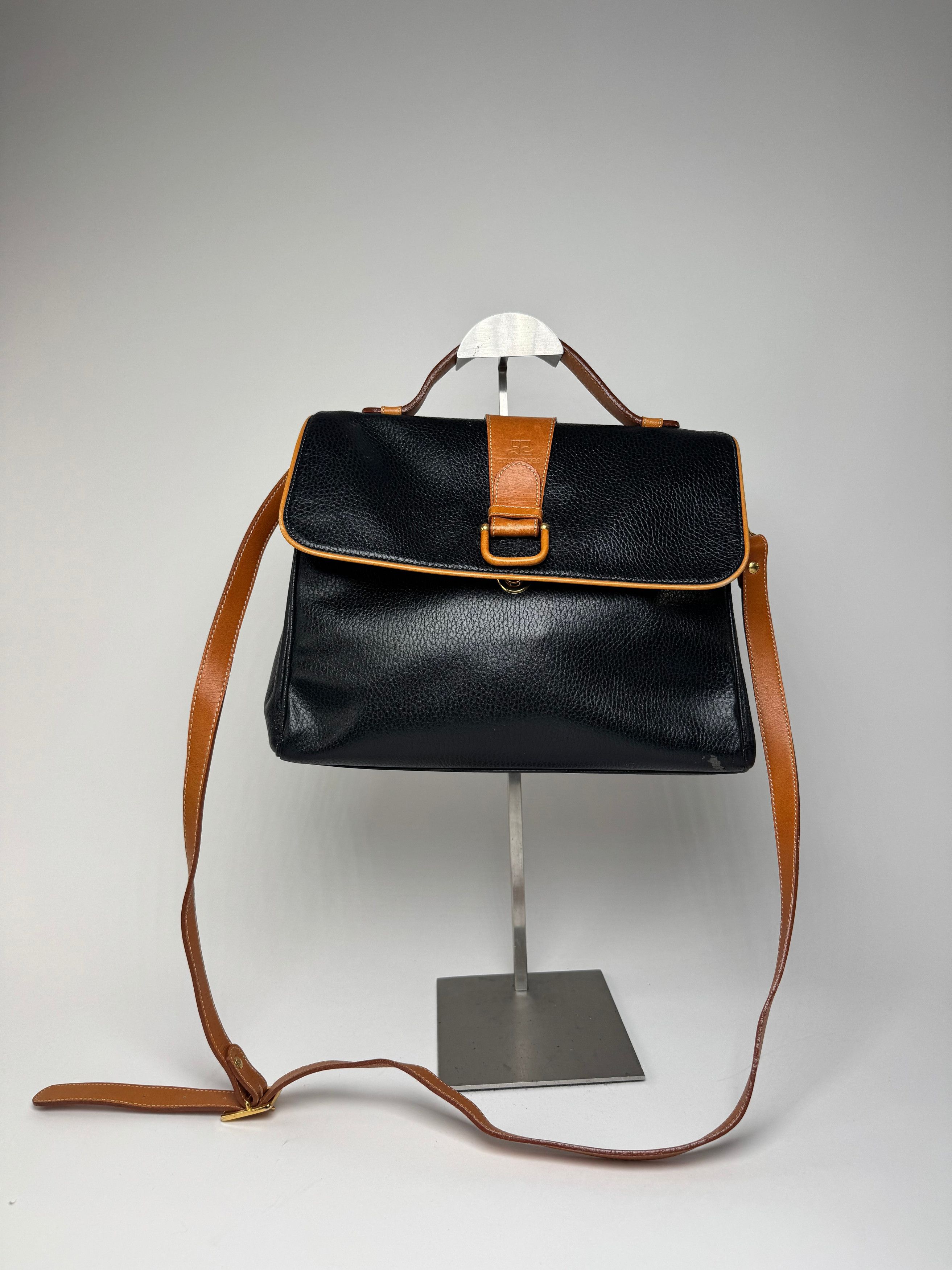 Courreges Vintage 2Way Leather Bag Black Brown Size ONE SIZE - 4 Thumbnail