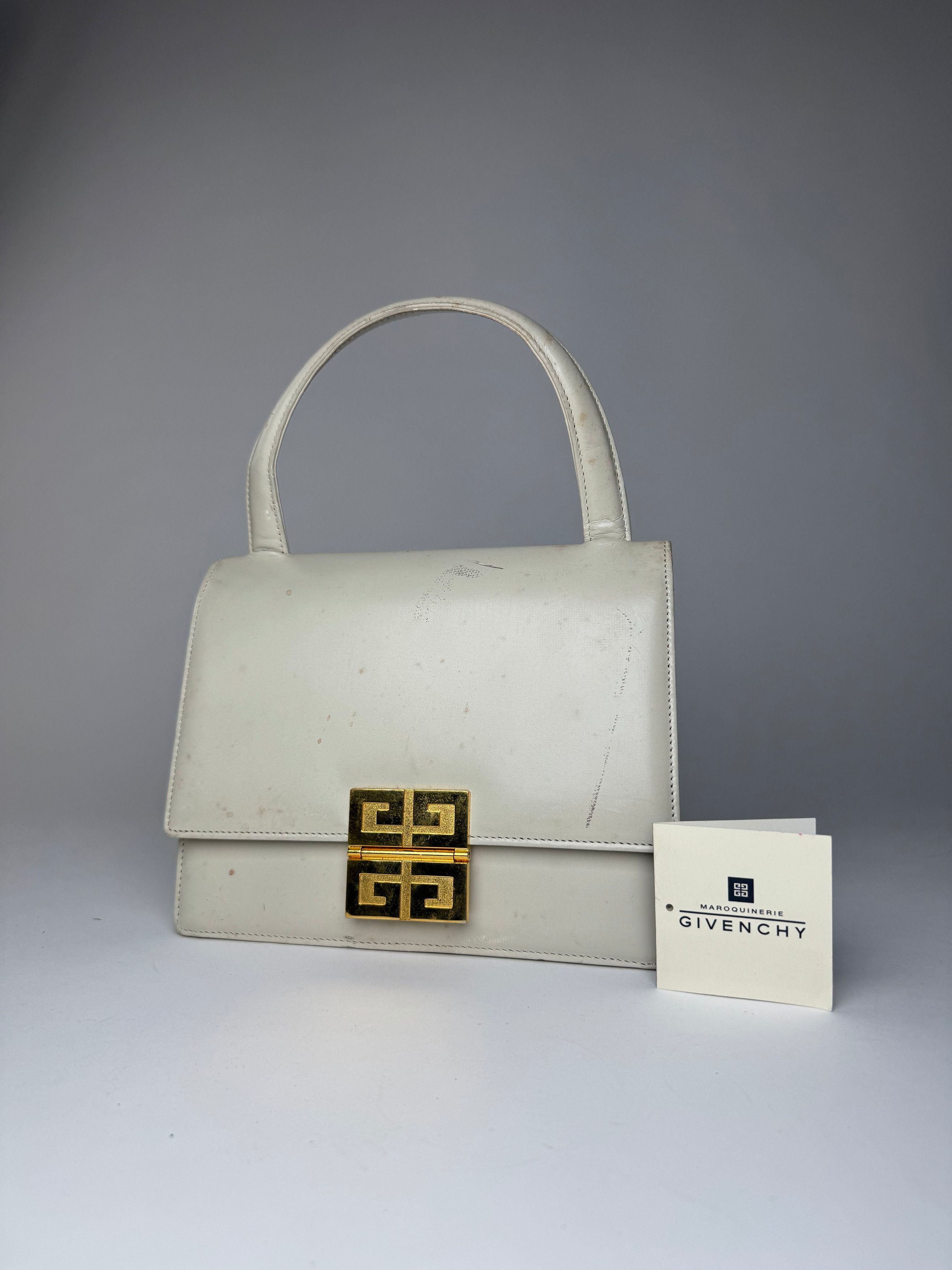 Givenchy Vintage Leather Handbag White Size ONE SIZE - 12 Thumbnail