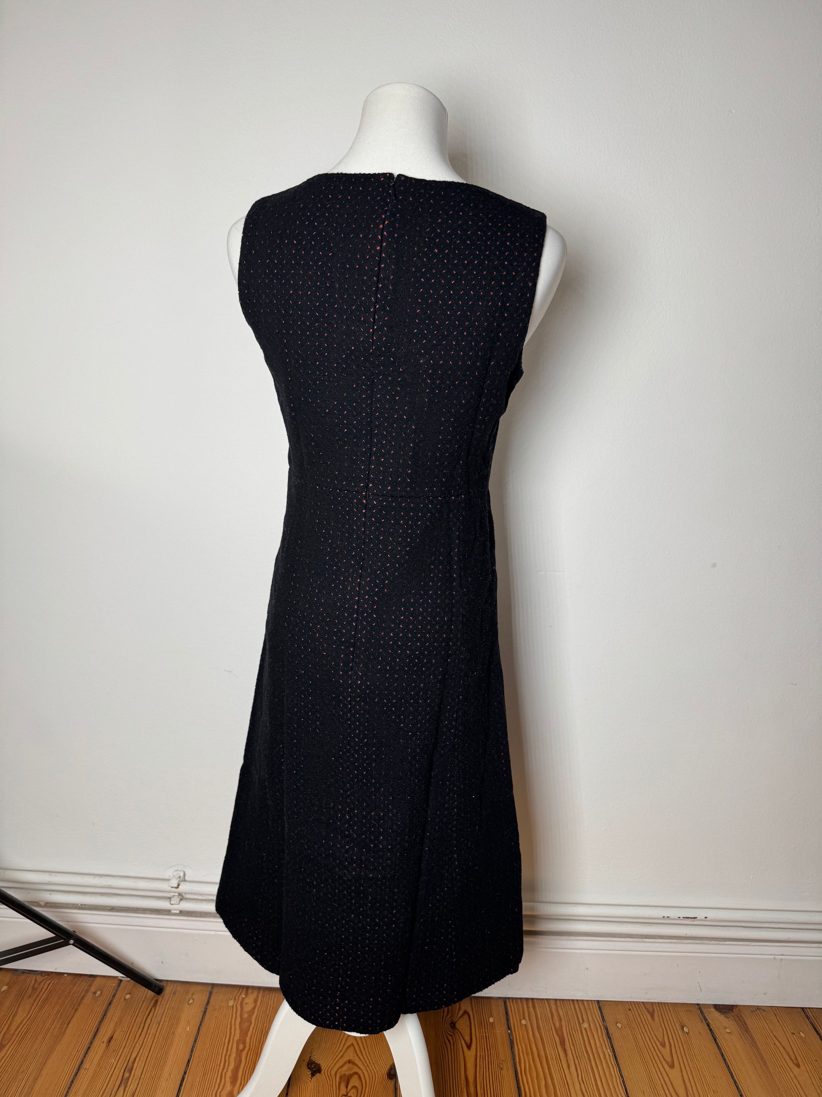 Balenciaga Vintage Polkadot Wool Dress Black Red 38/M Size S / US 4 / IT 40 - 3 Thumbnail