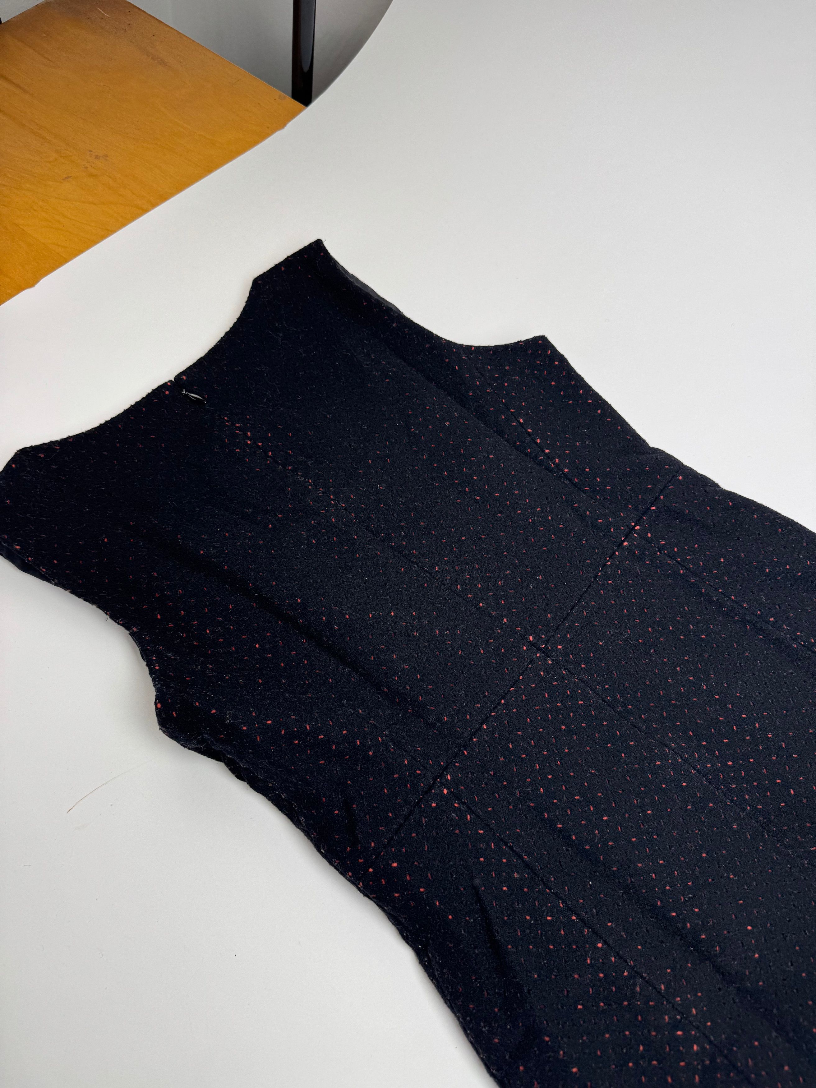 Balenciaga Vintage Polkadot Wool Dress Black Red 38/M Size S / US 4 / IT 40 - 8 Thumbnail
