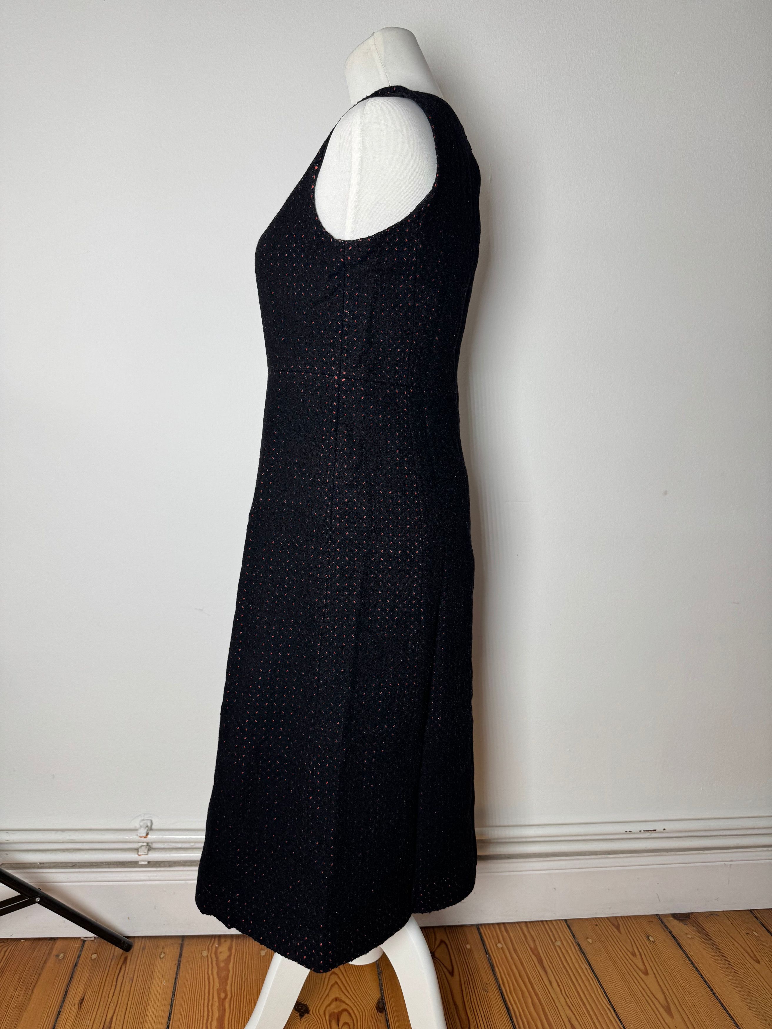 Balenciaga Vintage Polkadot Wool Dress Black Red 38/M Size S / US 4 / IT 40 - 2 Thumbnail