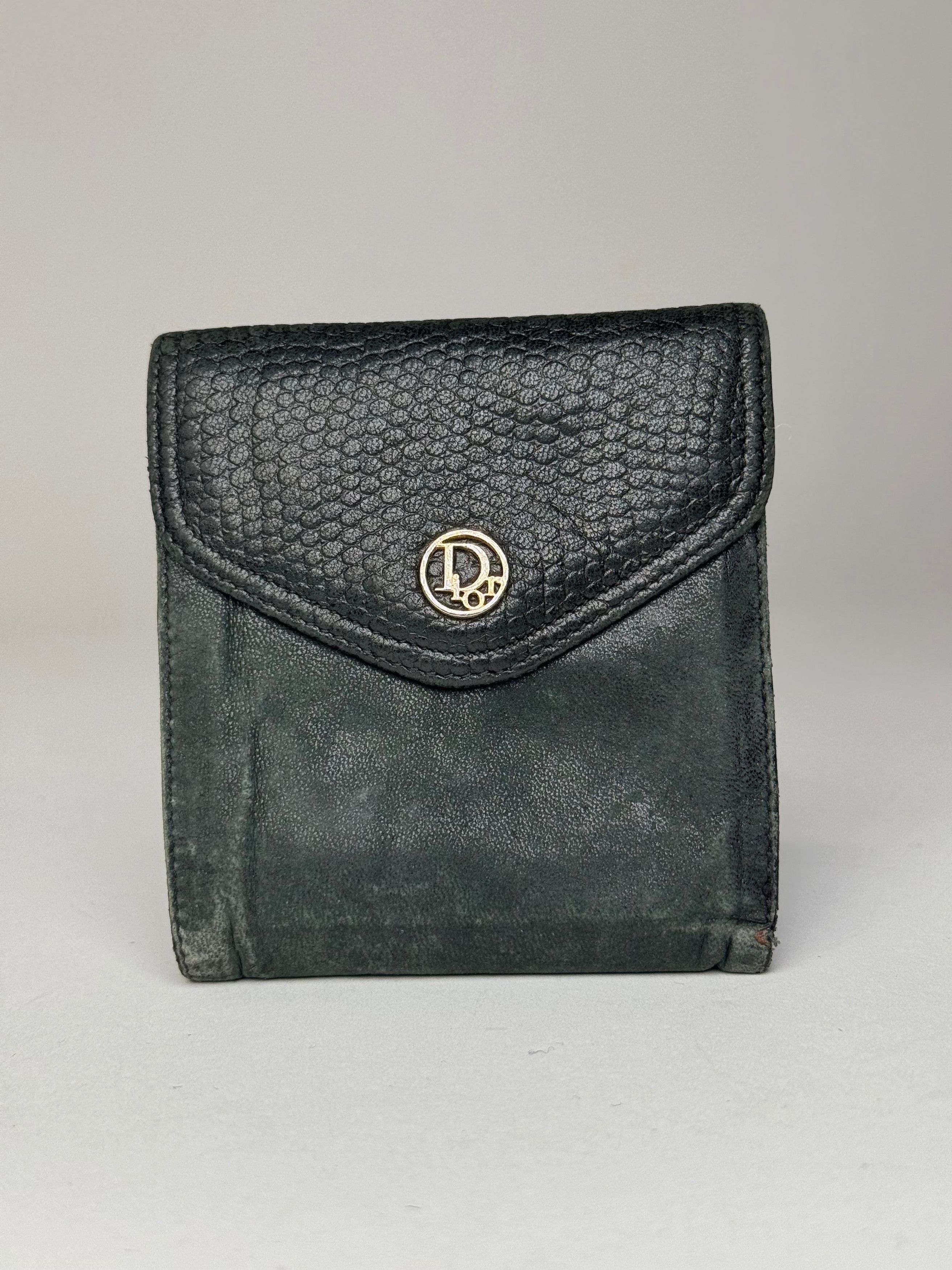 Dior Vintage Snake Emblossed Leather Wallet Black Size ONE SIZE - 7 Thumbnail
