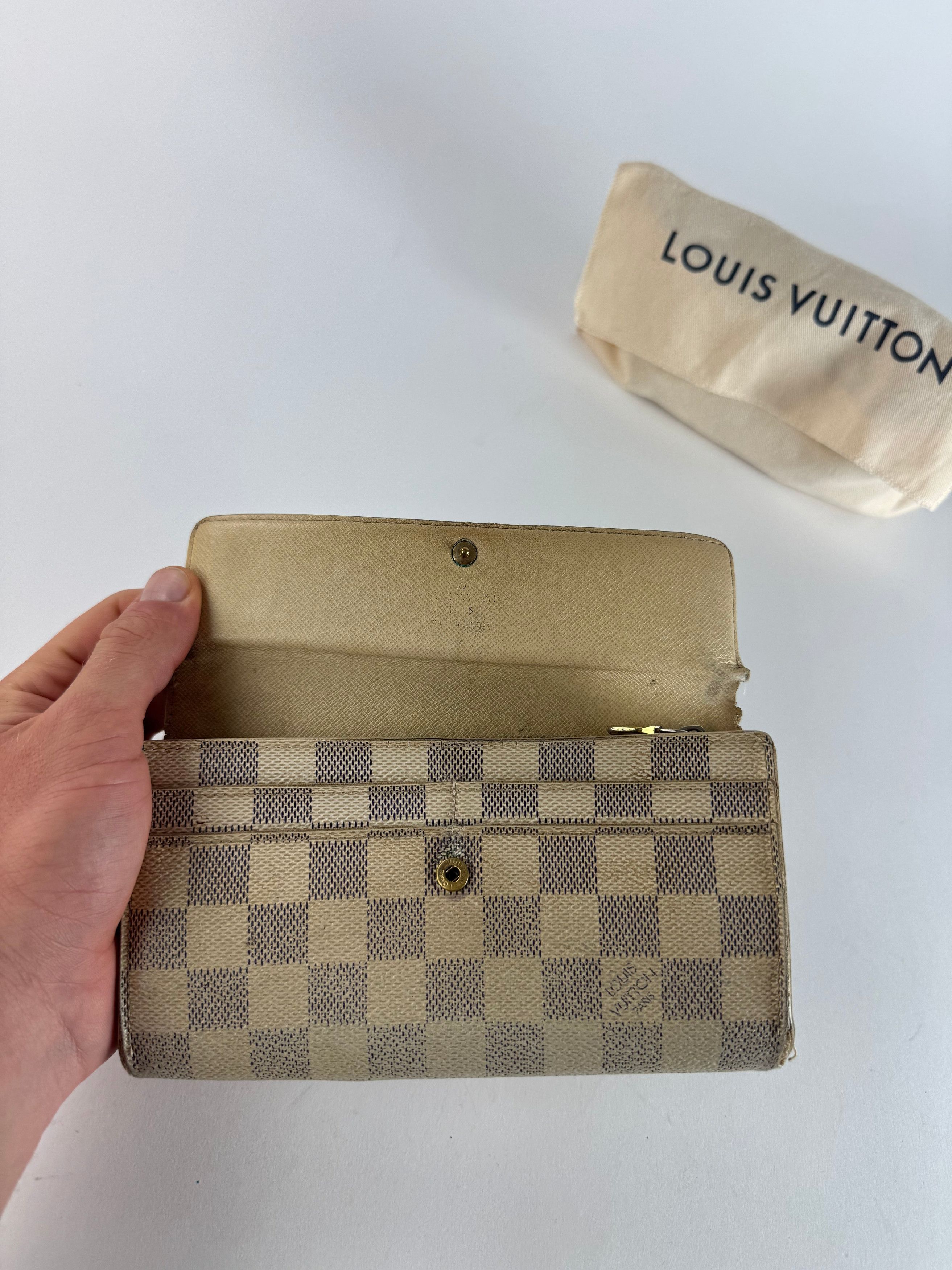 Louis Vuitton Vintage Damier Monogram Leather wallet white grey Size ONE SIZE - 6 Thumbnail