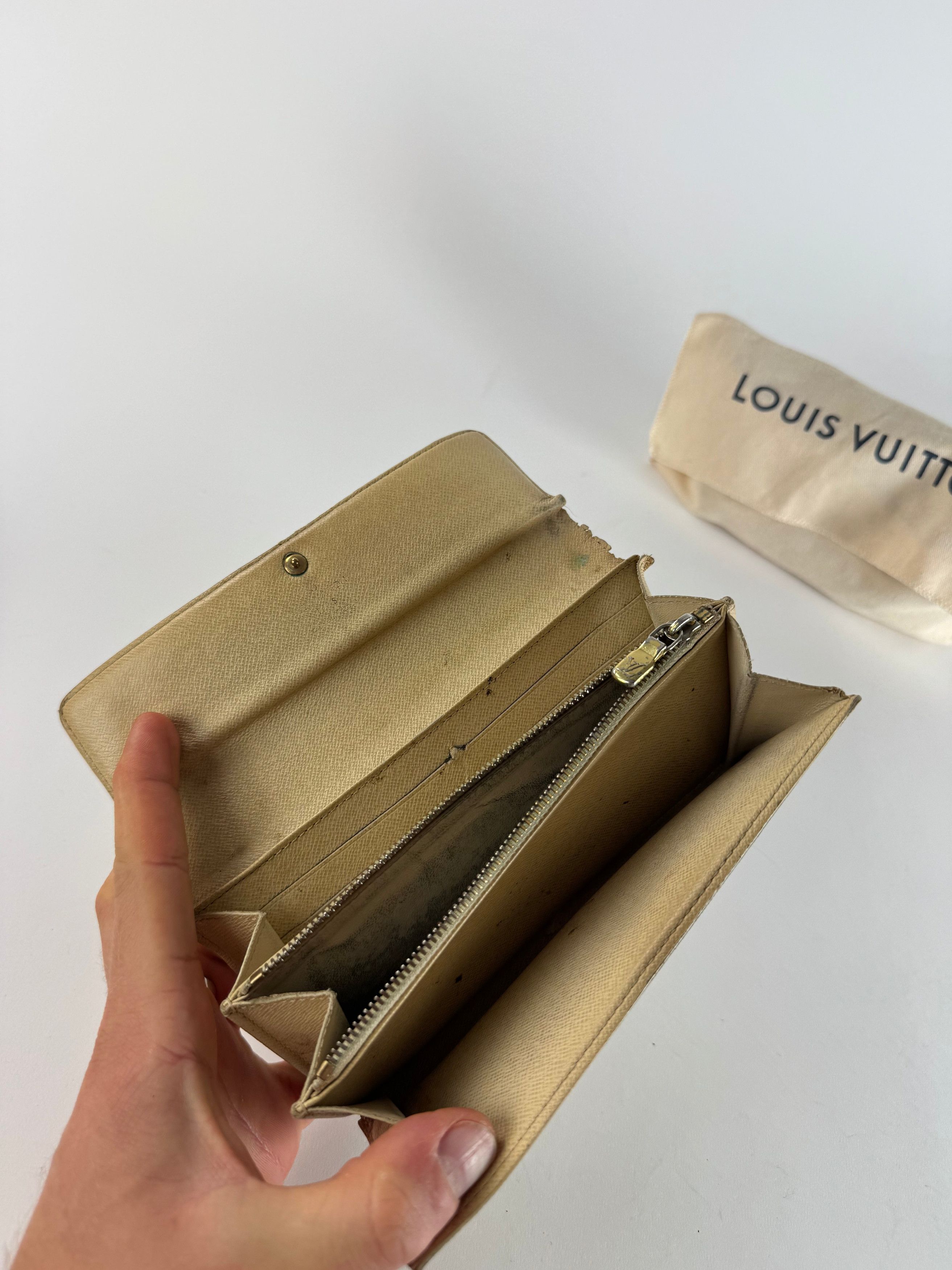 Louis Vuitton Vintage Damier Monogram Leather wallet white grey Size ONE SIZE - 3 Thumbnail