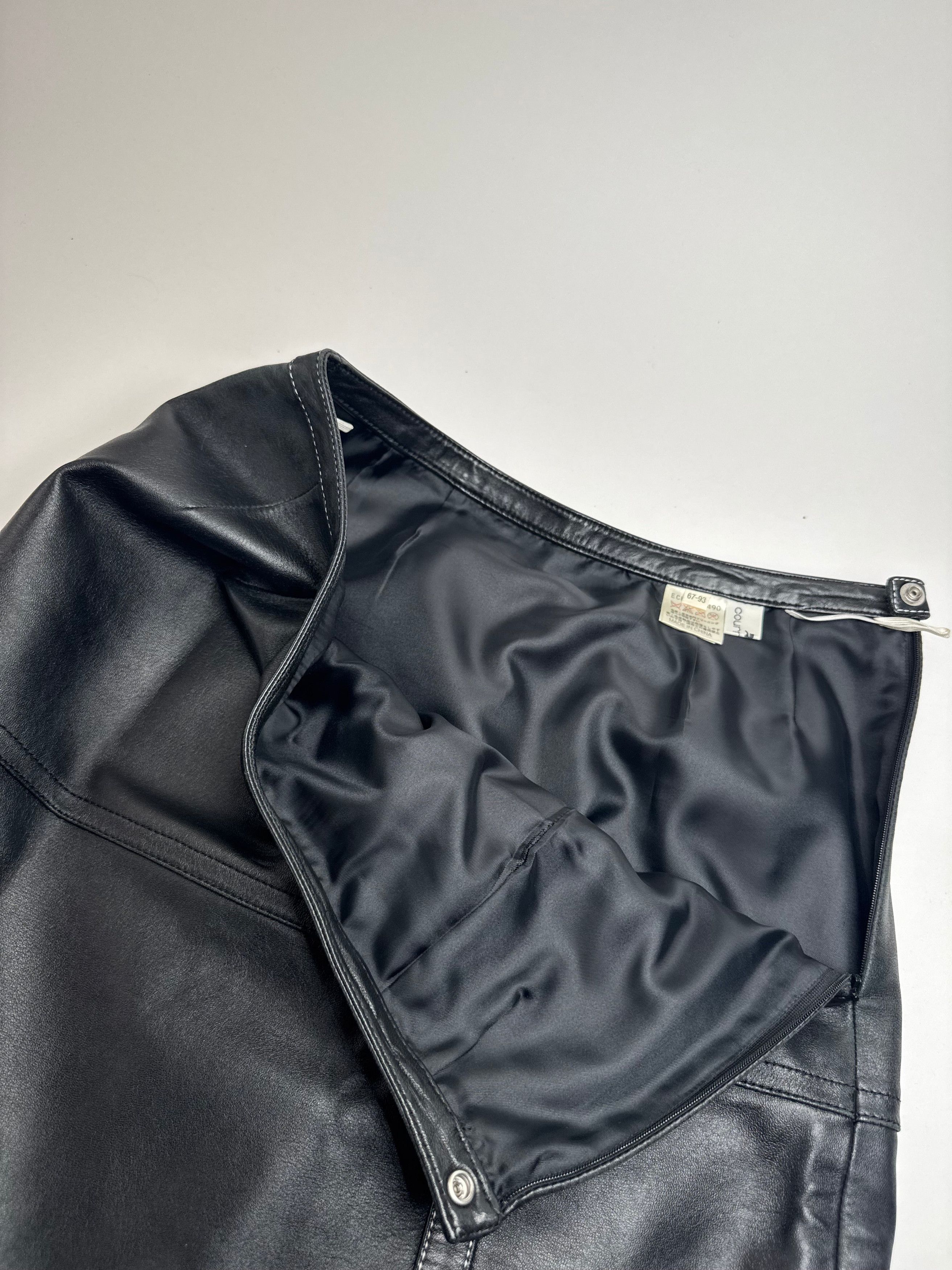 Courreges Vintage Leather Skirt Black Size 30" / US 8 / IT 44 - 11 Thumbnail