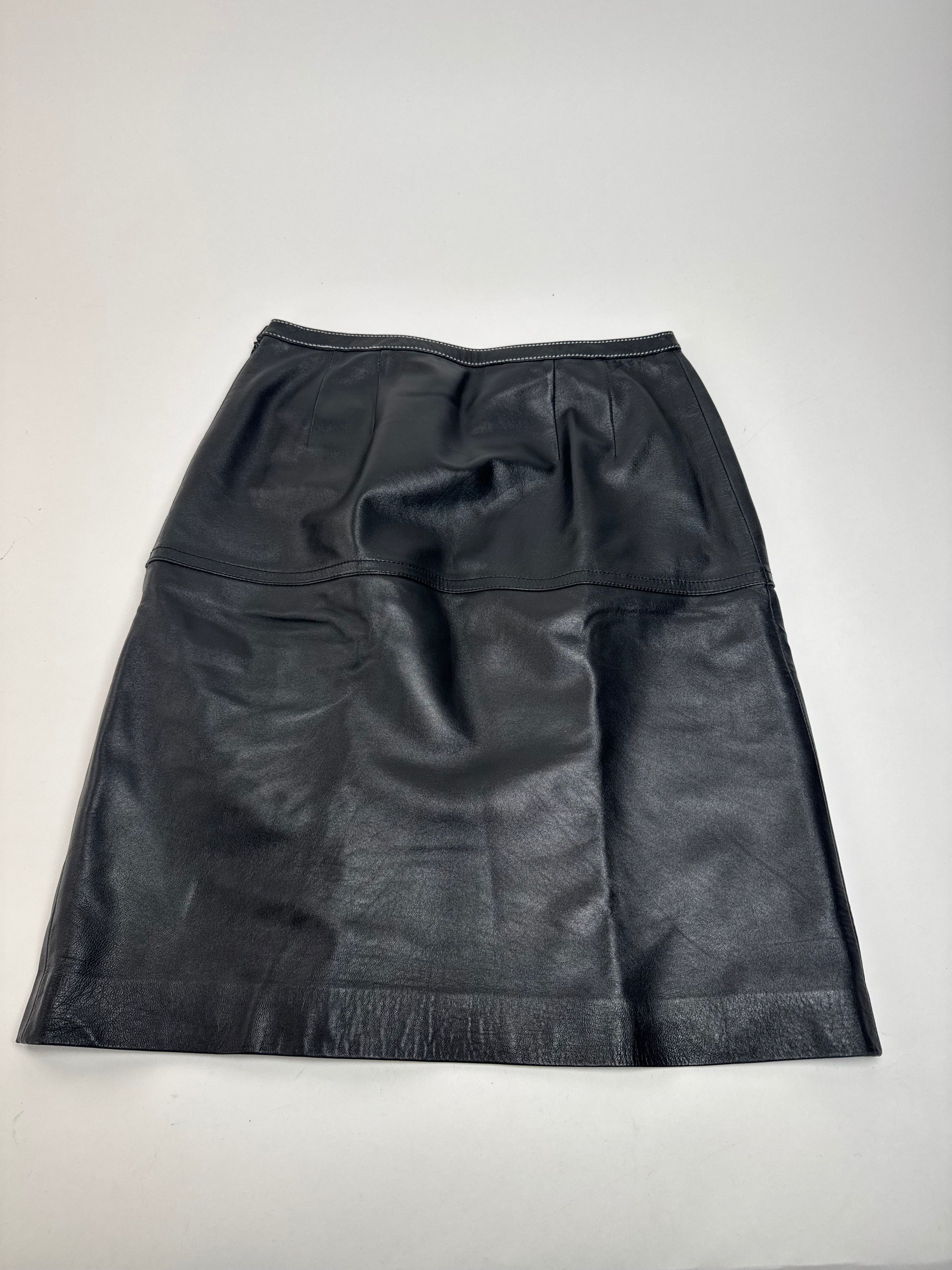 Courreges Vintage Leather Skirt Black Size 30" / US 8 / IT 44 - 9 Thumbnail