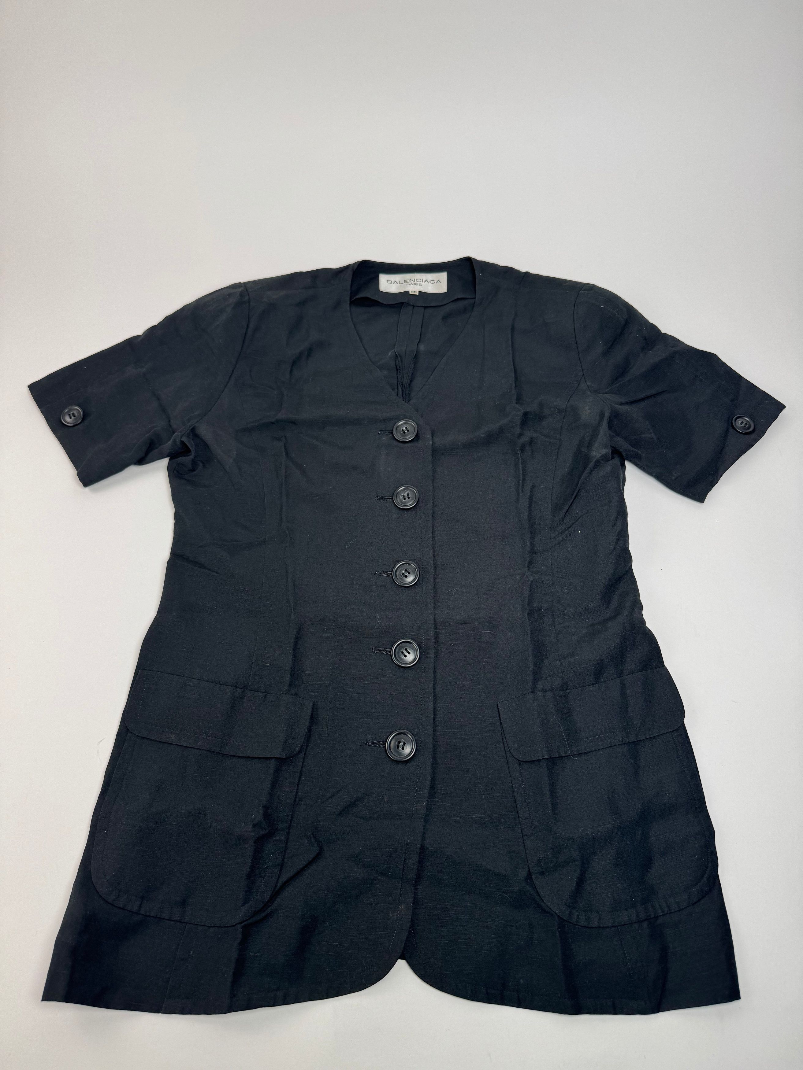 Balenciaga Vintage Linen Top Black 38/M Size M / US 6-8 / IT 42-44 - 4 Thumbnail