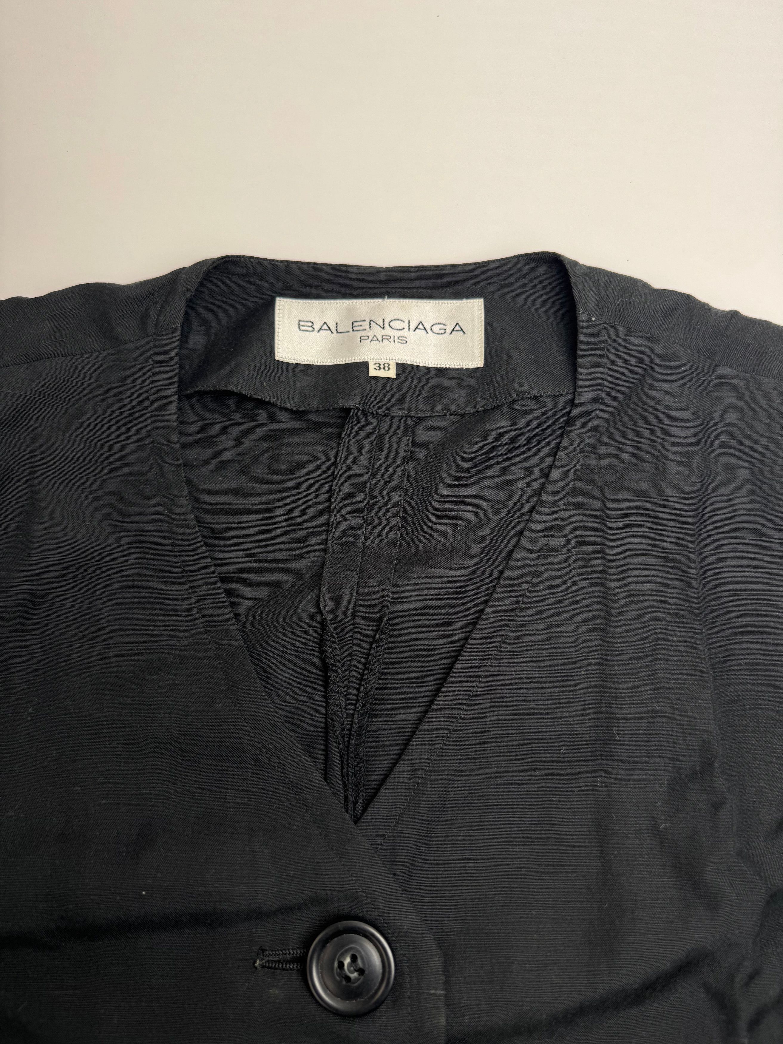 Balenciaga Vintage Linen Top Black 38/M Size M / US 6-8 / IT 42-44 - 6 Thumbnail