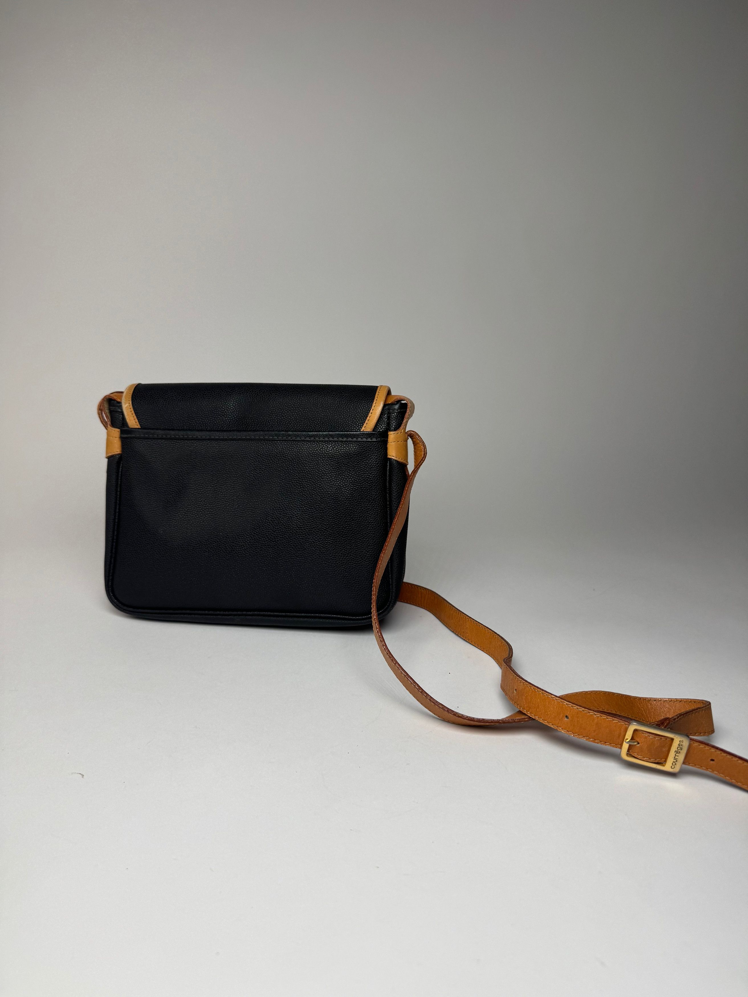 Courreges Vintage Leather Shoulder Crossbody bag Black Brown Size ONE SIZE - 2 Thumbnail