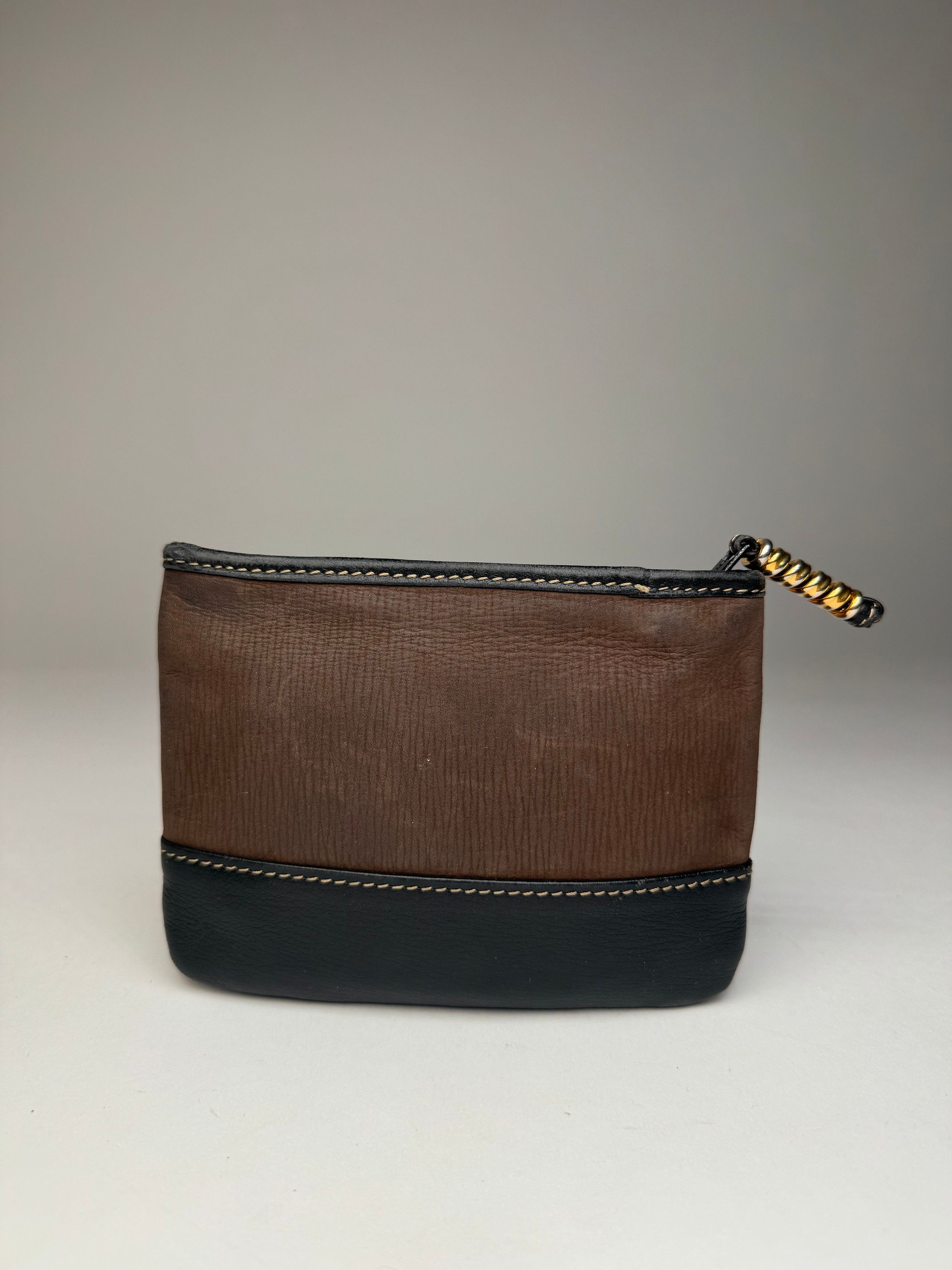 Loewe Vintage Madrid Leather Suede Card Holder Purse black Brown Size ONE SIZE - 2 Thumbnail