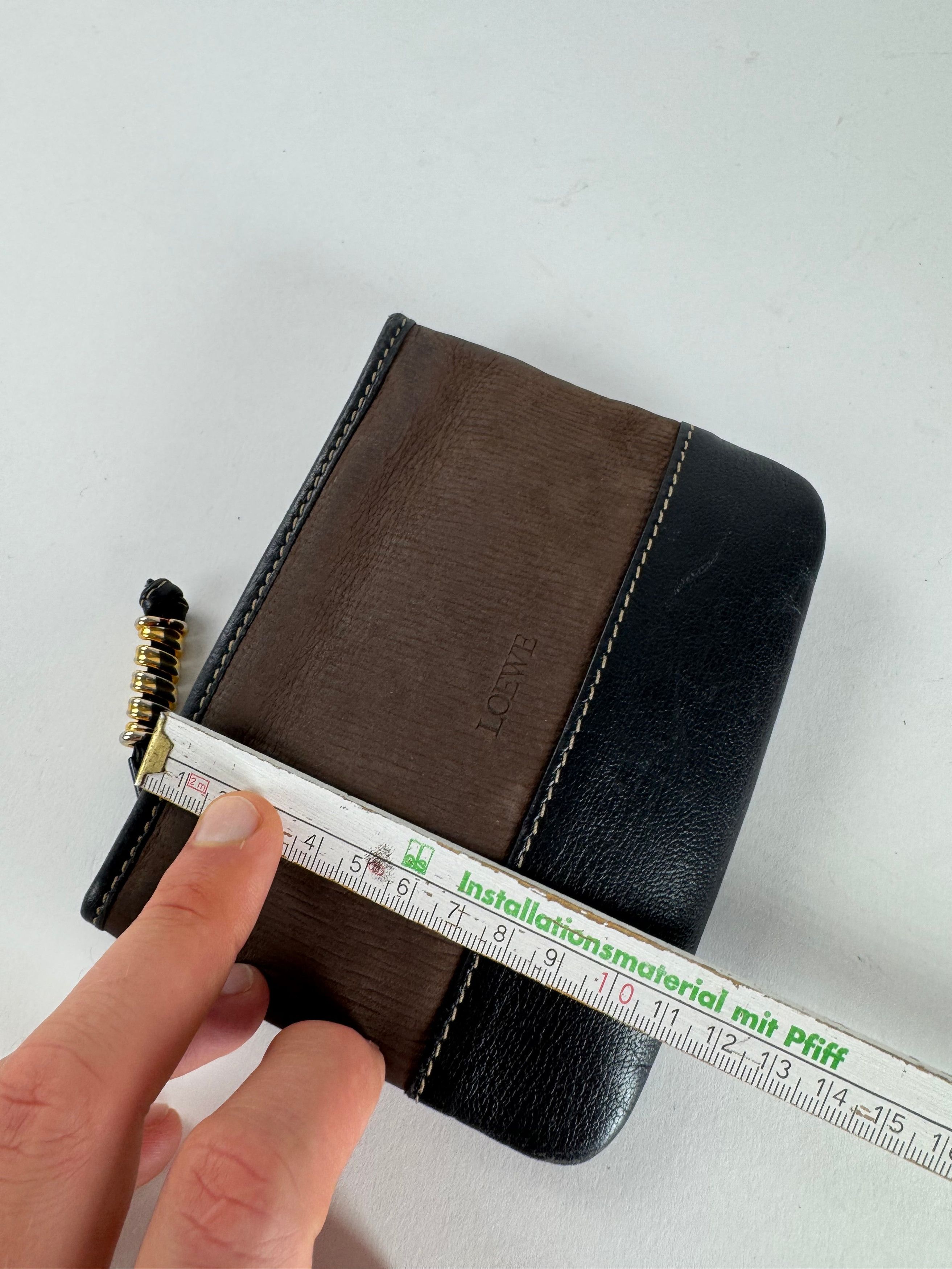 Loewe Vintage Madrid Leather Suede Card Holder Purse black Brown Size ONE SIZE - 8 Thumbnail