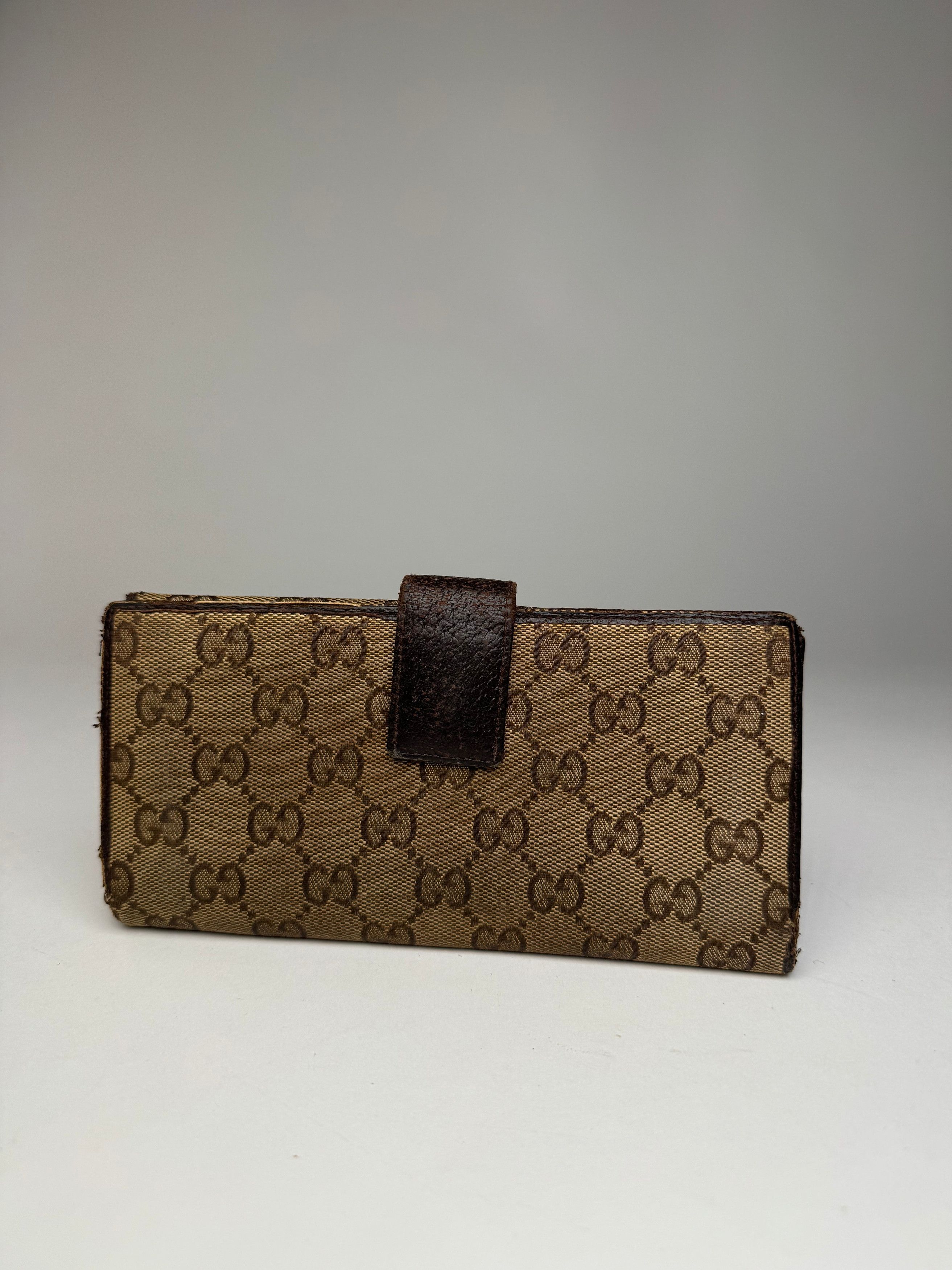 Gucci Vintage Monogram Canvas Leather Wallet Brown Size ONE SIZE - 2 Thumbnail