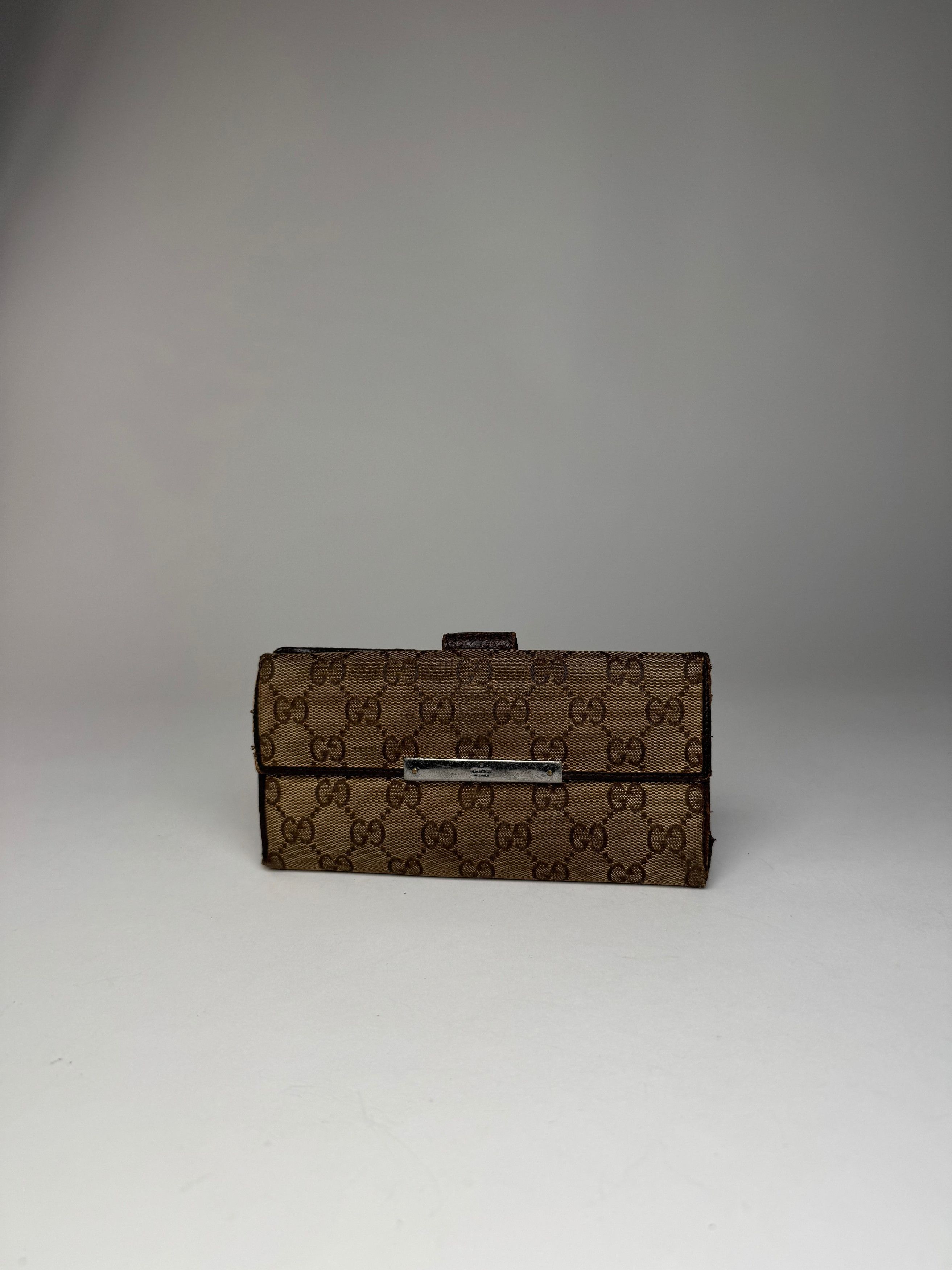 Gucci Vintage Monogram Canvas Leather Wallet Brown Size ONE SIZE - 10 Thumbnail