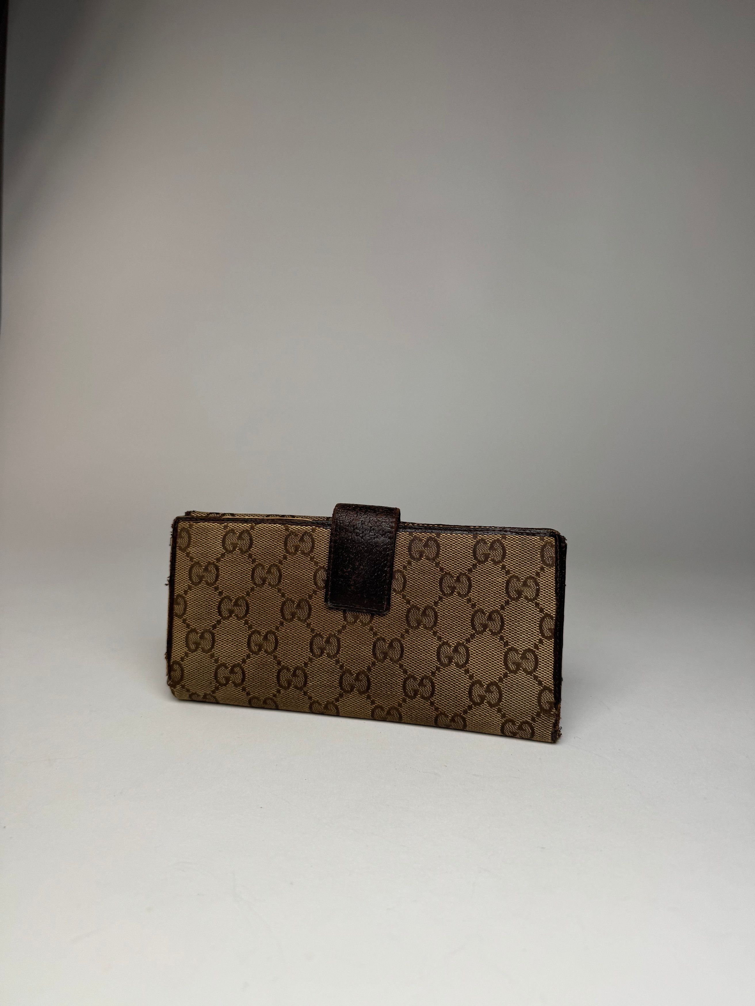 Gucci Vintage Monogram Canvas Leather Wallet Brown Size ONE SIZE - 11 Thumbnail