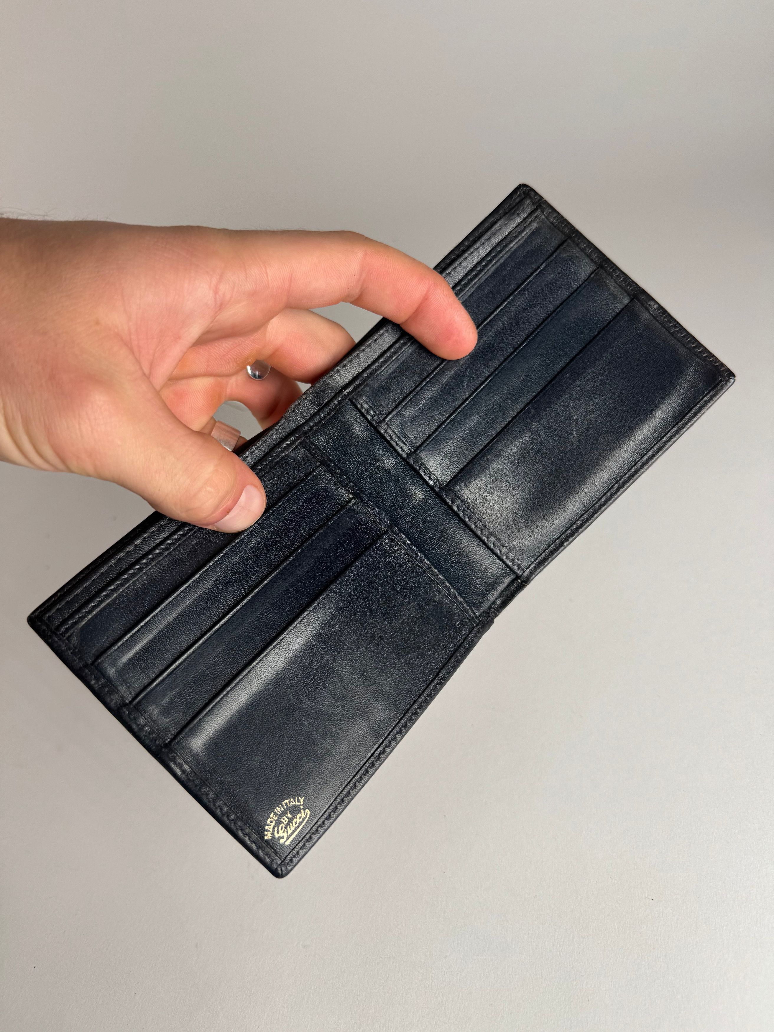 Gucci Vintage Monogram Flapable Ophidia Wallet Grey Navy Size ONE SIZE - 4 Thumbnail