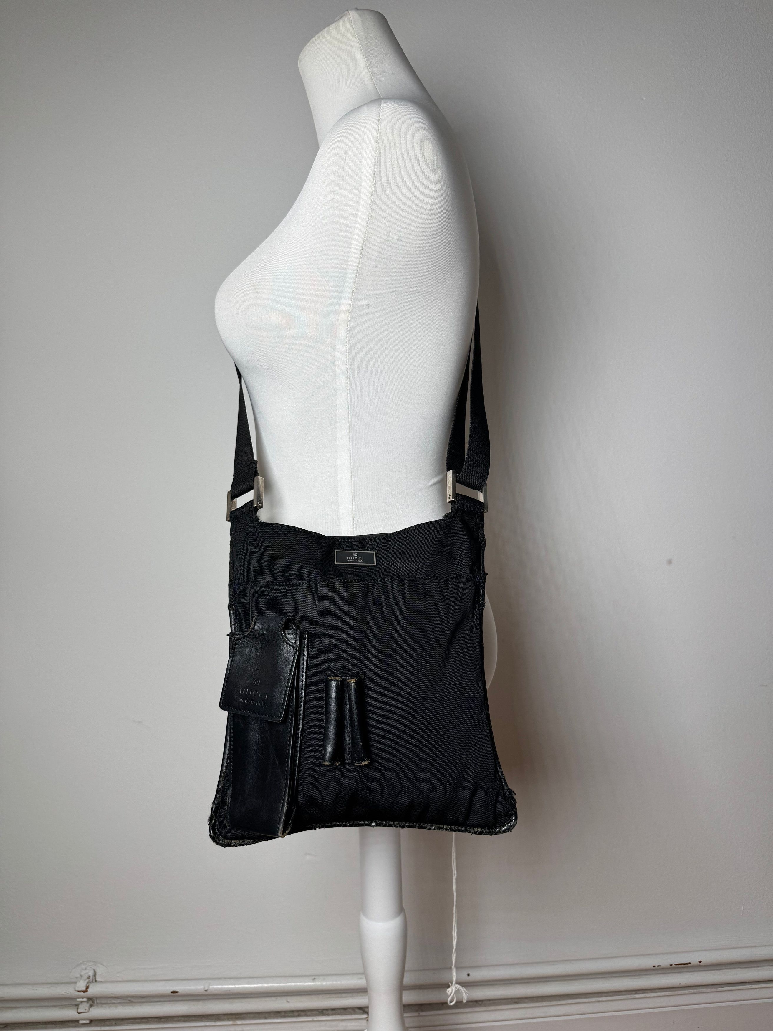 Gucci Vintage Multiway Leather Polyester Bag Black Size ONE SIZE - 6 Thumbnail