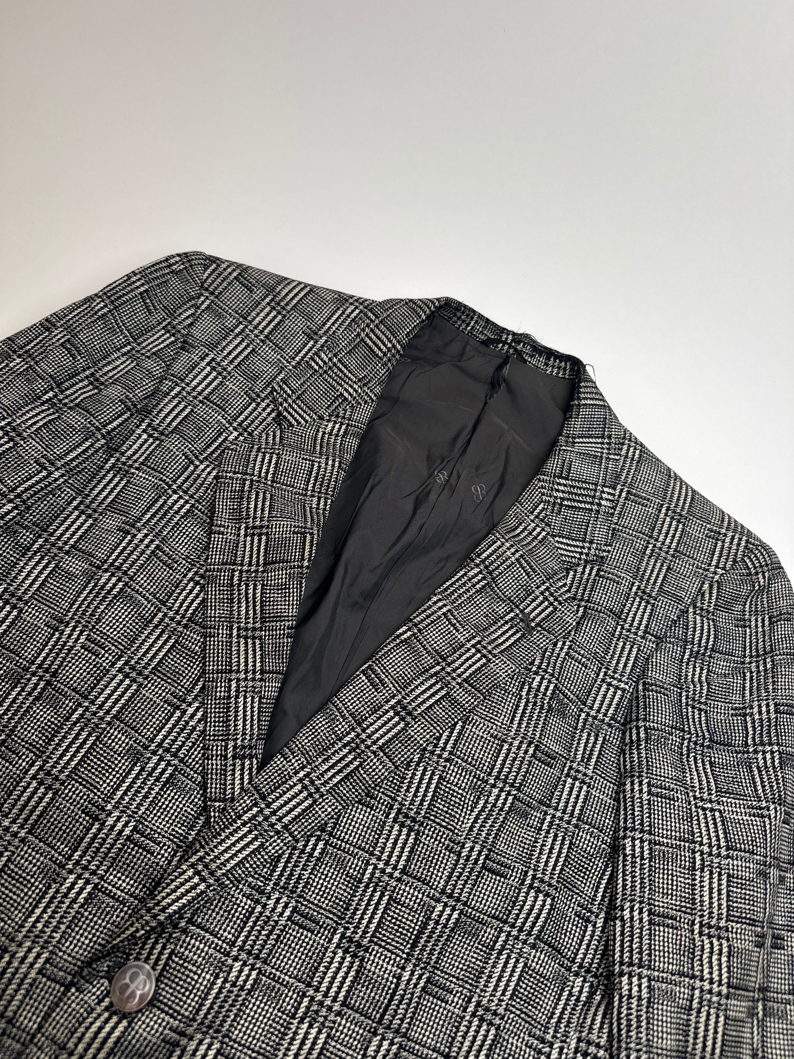 Balenciaga Vintage Checked Wool Blazer Grey White Size L / US 10 / IT 46 - 12 Thumbnail