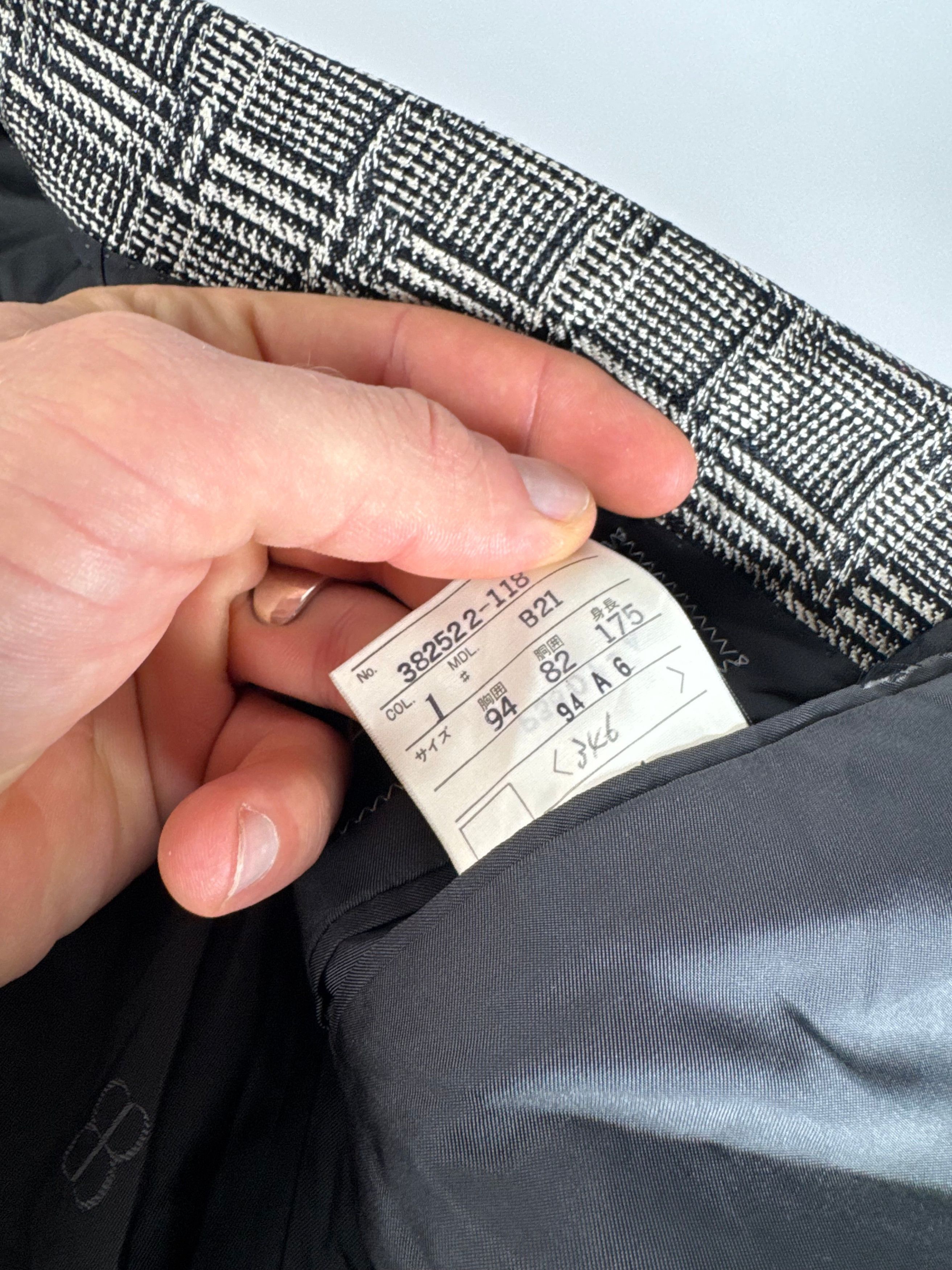 Balenciaga Vintage Checked Wool Blazer Grey White Size L / US 10 / IT 46 - 6 Thumbnail