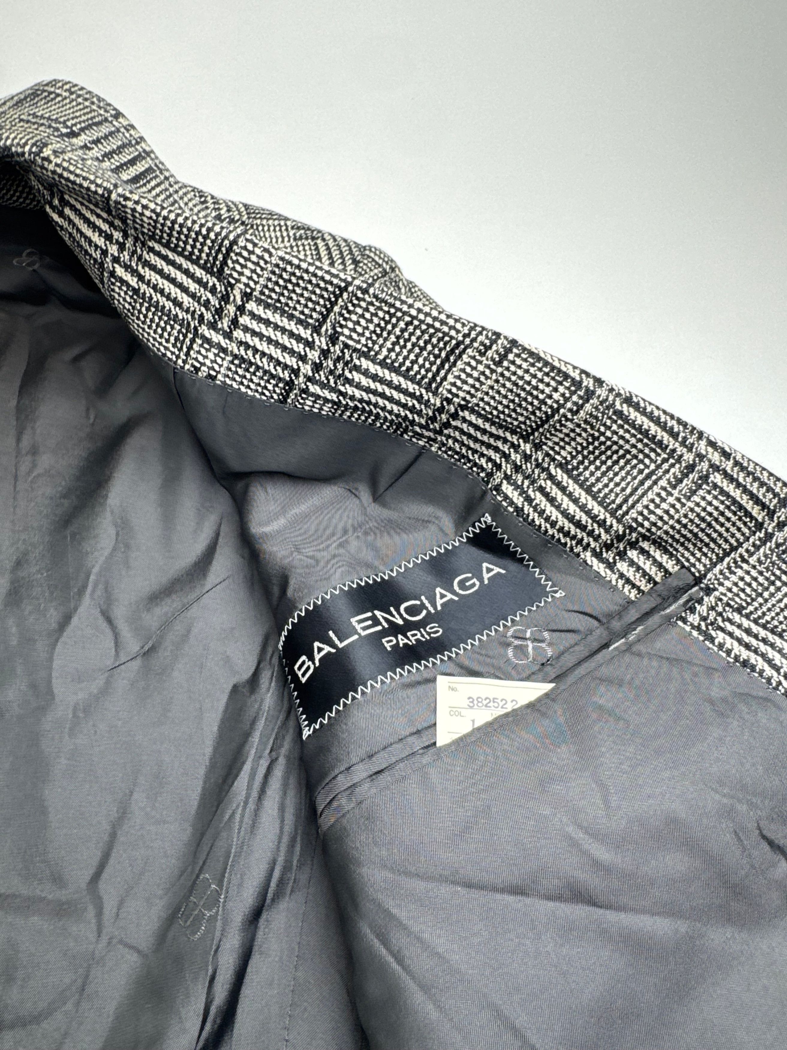 Balenciaga Vintage Checked Wool Blazer Grey White Size L / US 10 / IT 46 - 5 Thumbnail