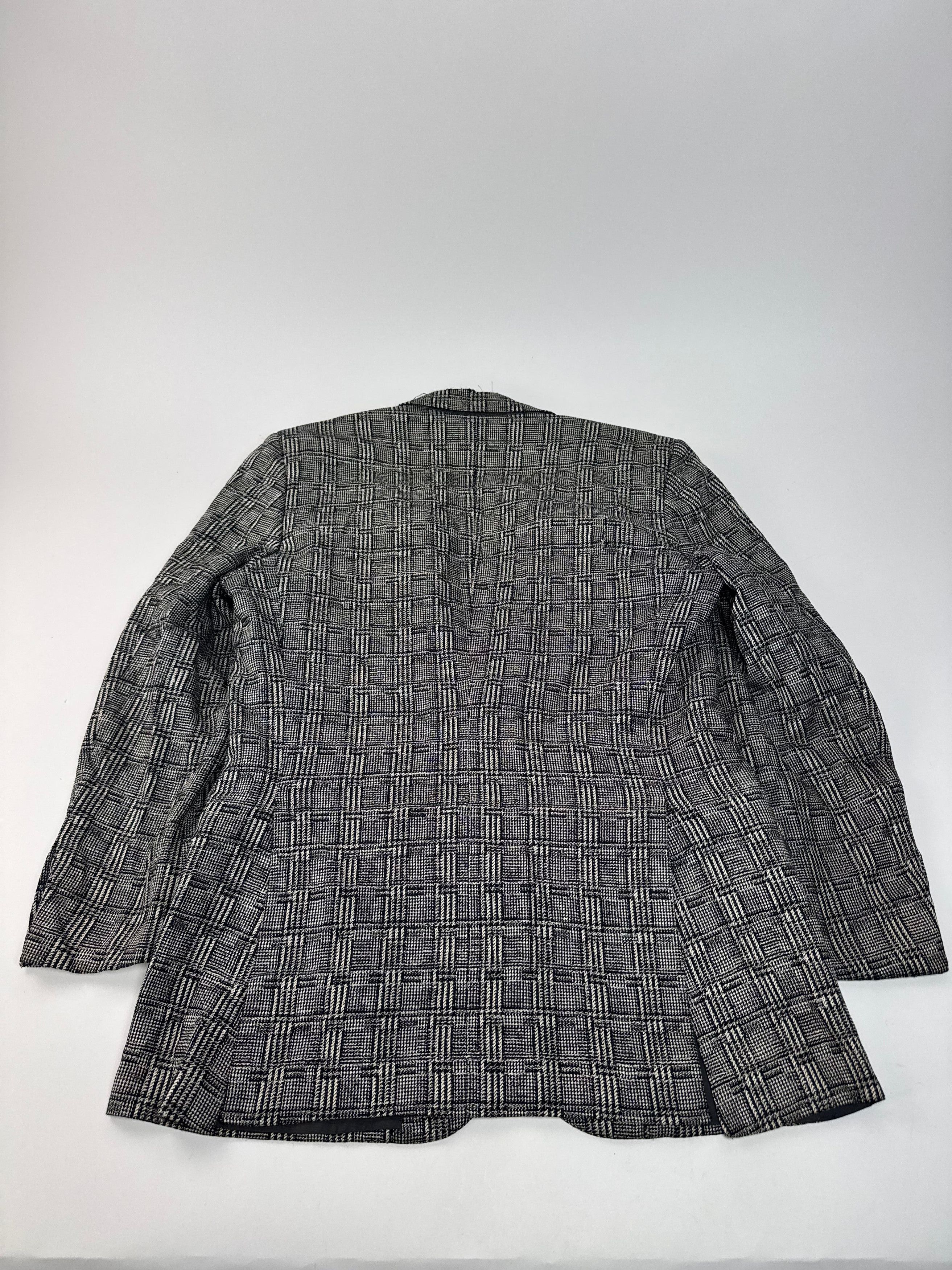 Balenciaga Vintage Checked Wool Blazer Grey White Size L / US 10 / IT 46 - 13 Thumbnail