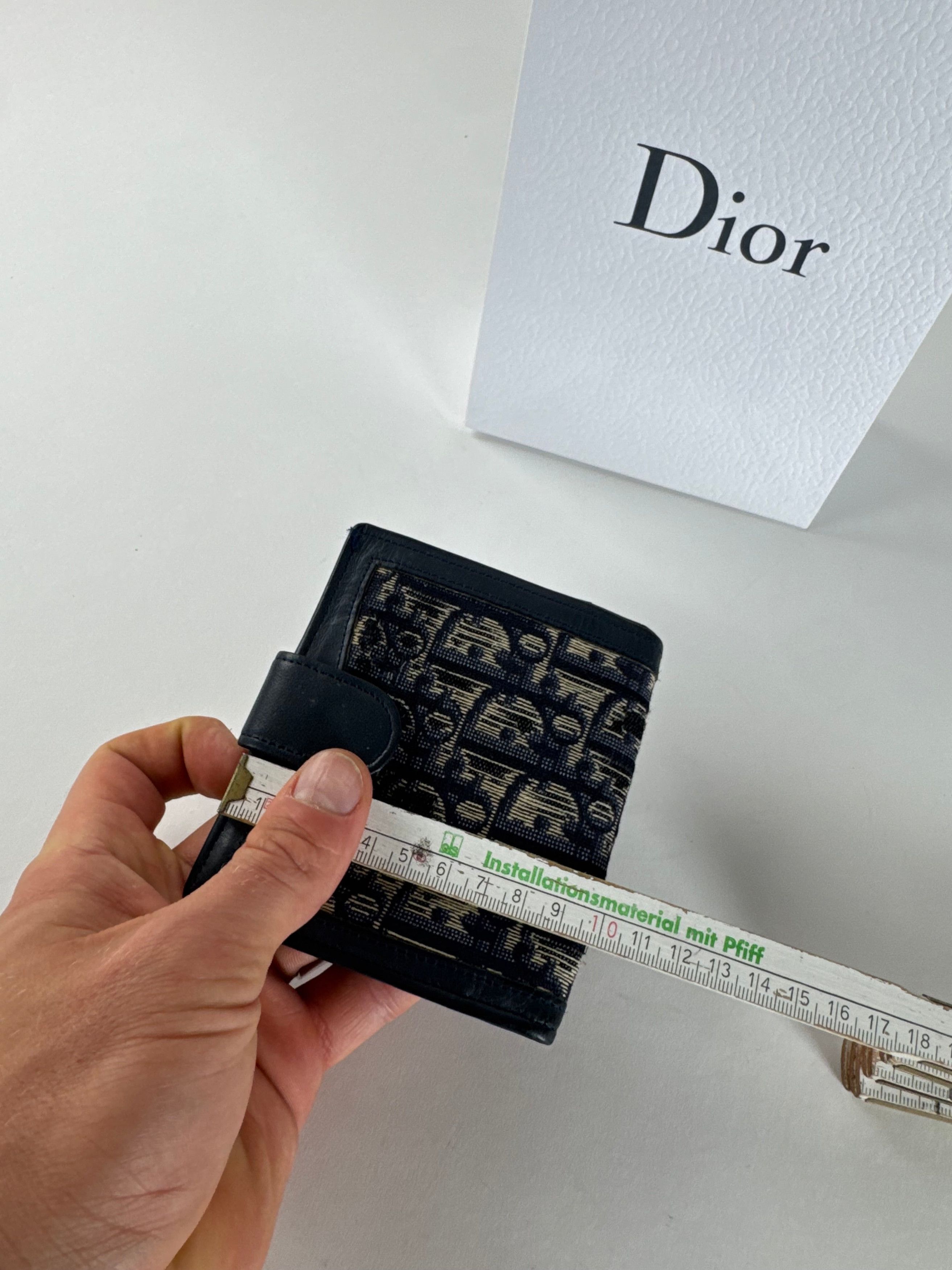 Dior Vintage Oblique Monogram Wallet Navy Beige Size ONE SIZE - 10 Thumbnail