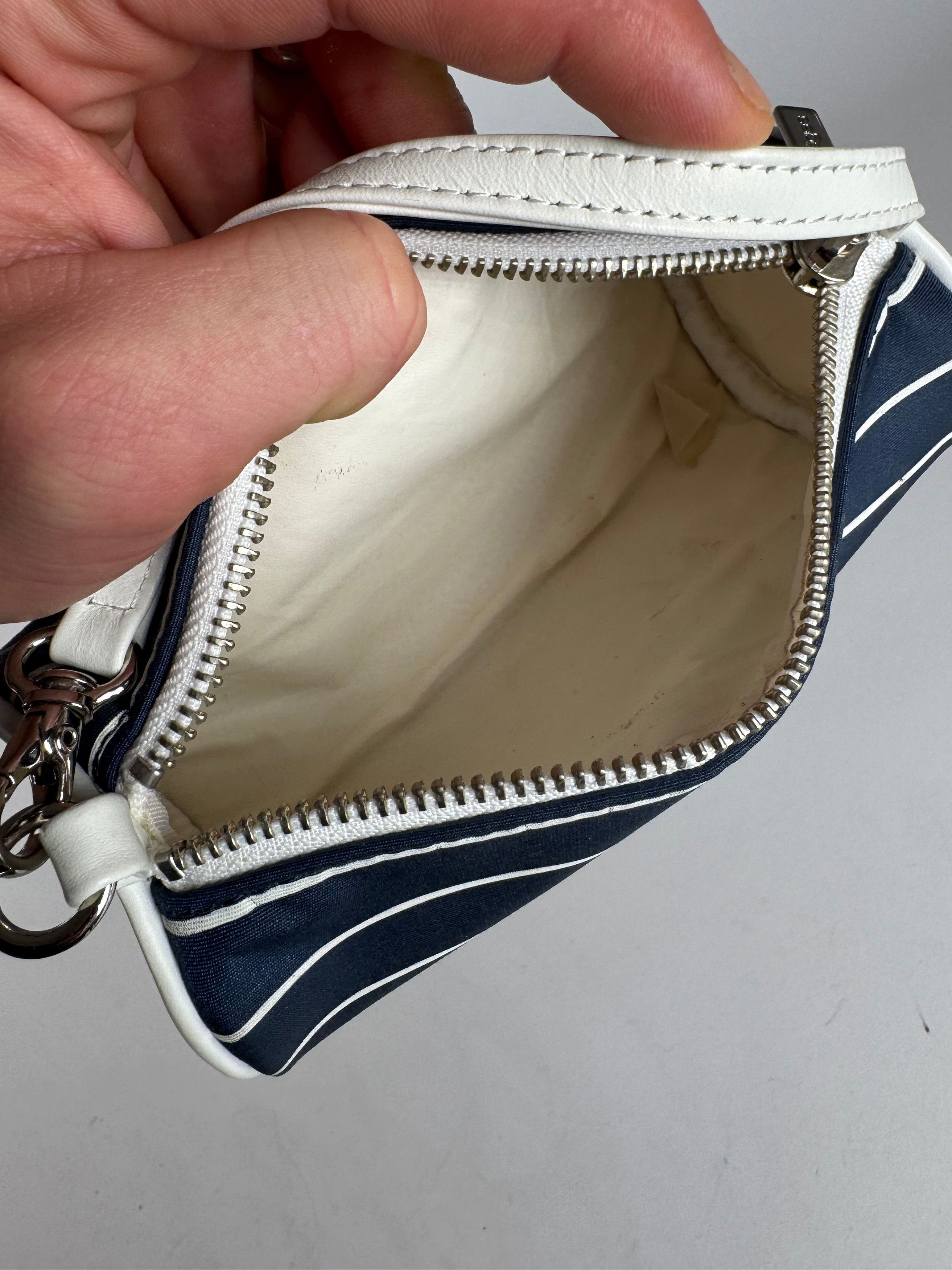 Courreges Vintage Courres Mini Bag Navy White Striped Size ONE SIZE - 2 Thumbnail