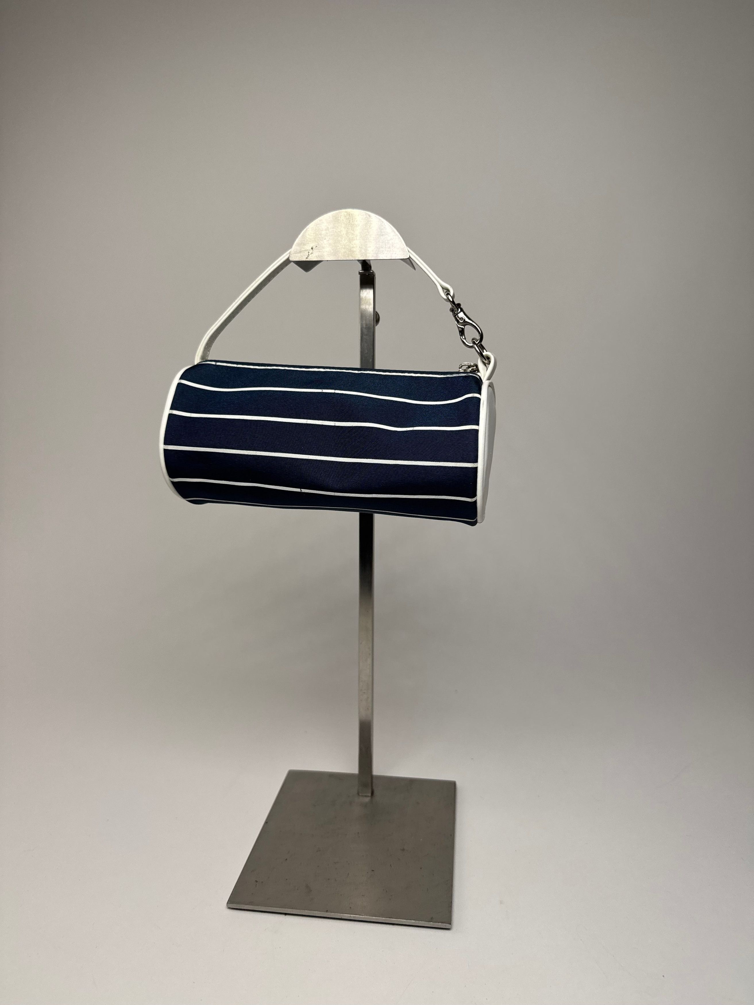 Courreges Vintage Courres Mini Bag Navy White Striped Size ONE SIZE - 12 Thumbnail