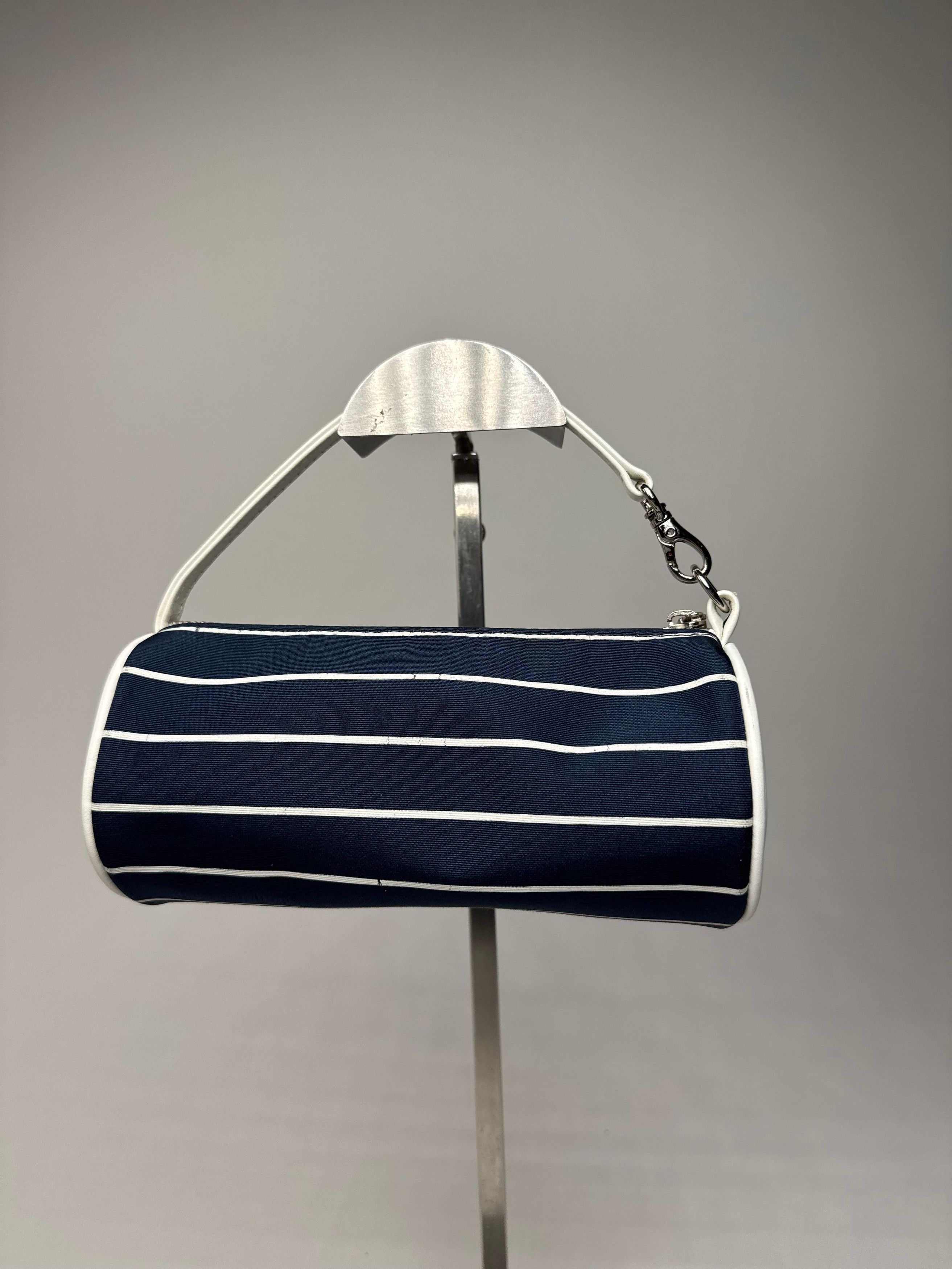 Courreges Vintage Courres Mini Bag Navy White Striped Size ONE SIZE - 3 Thumbnail