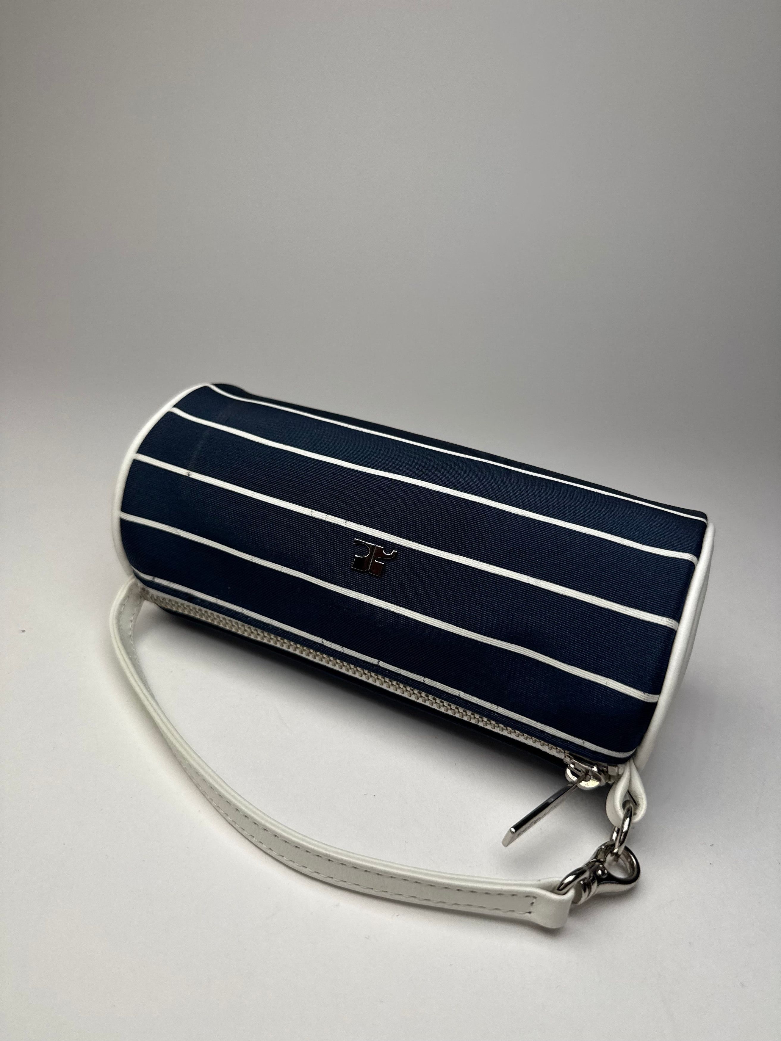 Courreges Vintage Courres Mini Bag Navy White Striped Size ONE SIZE - 7 Thumbnail