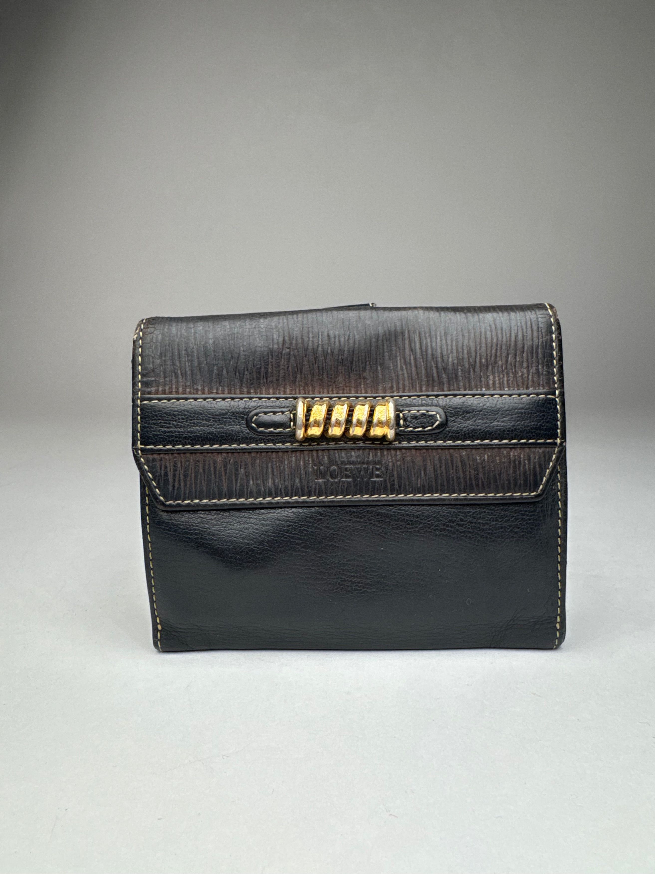 Loewe Vintage Madrid Leather Wallet Black Brown Size ONE SIZE - 10 Thumbnail