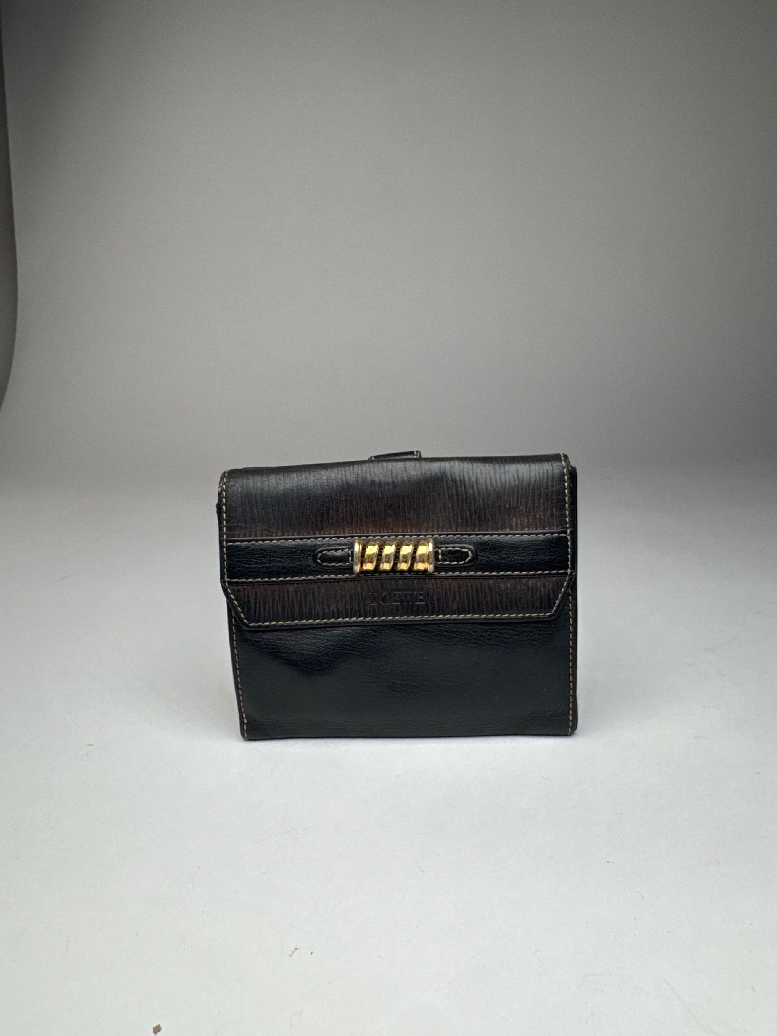 Loewe Vintage Madrid Leather Wallet Black Brown Size ONE SIZE - 5 Thumbnail