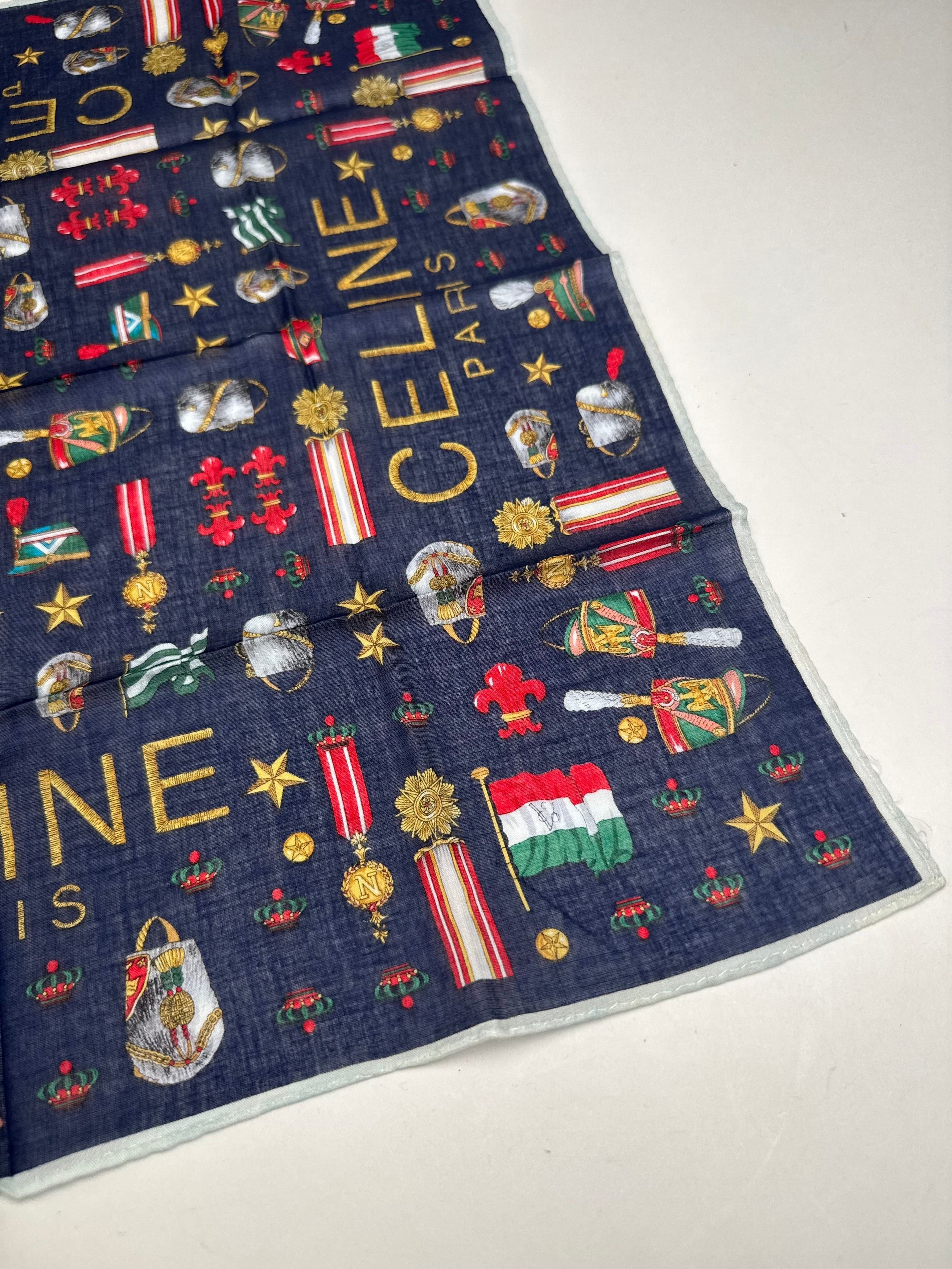 Celine Vintage Paris Scarf Navy Size ONE SIZE - 2 Thumbnail