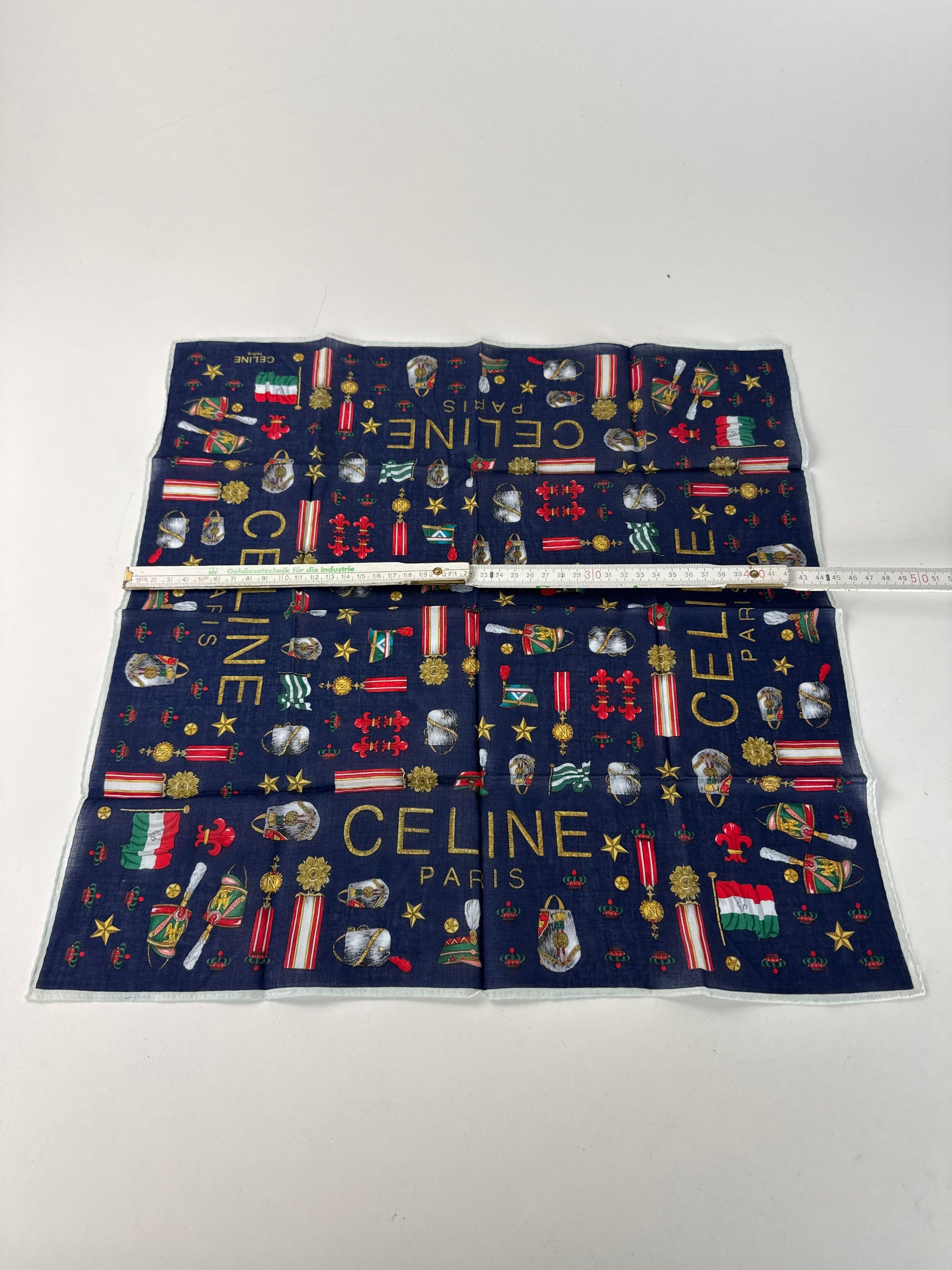 Celine Vintage Paris Scarf Navy Size ONE SIZE - 7 Thumbnail