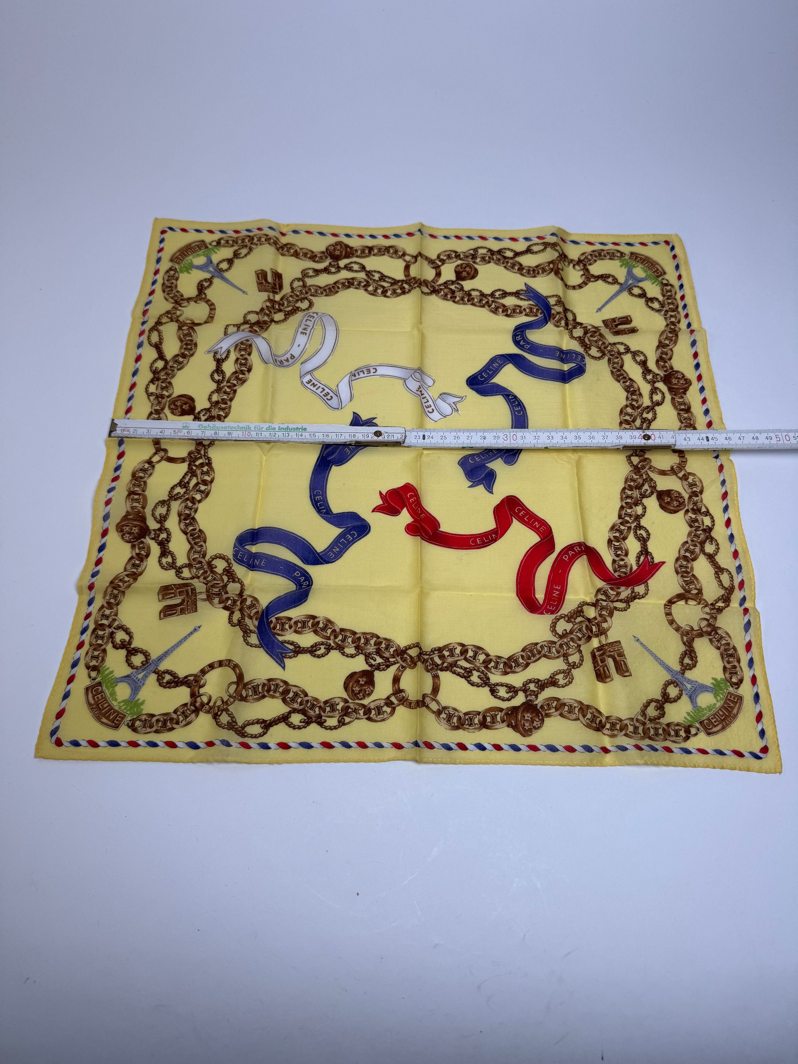 Celine Vintage Scarf Yellow Gold Size ONE SIZE - 8 Thumbnail