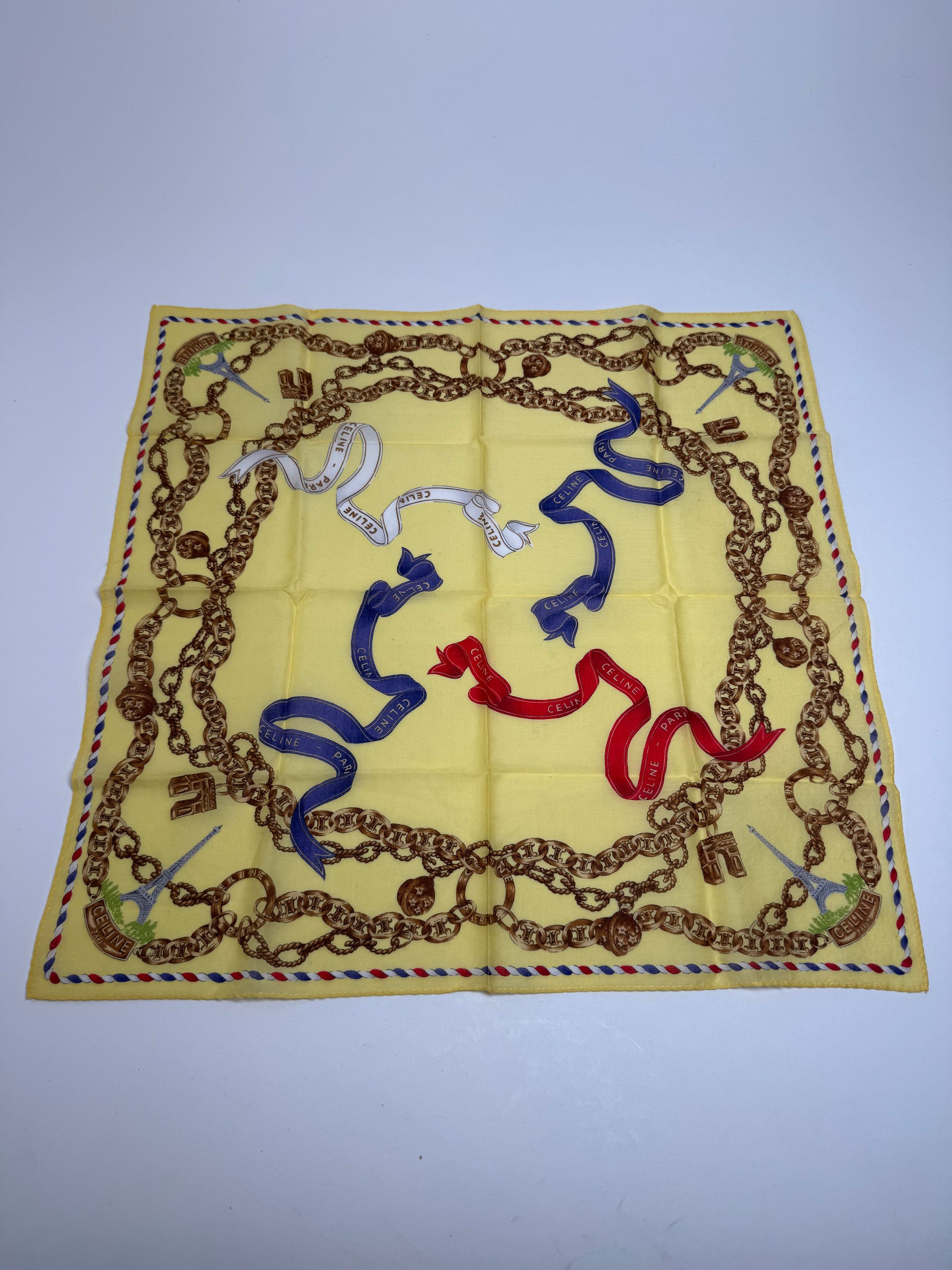 Celine Vintage Scarf Yellow Gold Size ONE SIZE - 5 Thumbnail