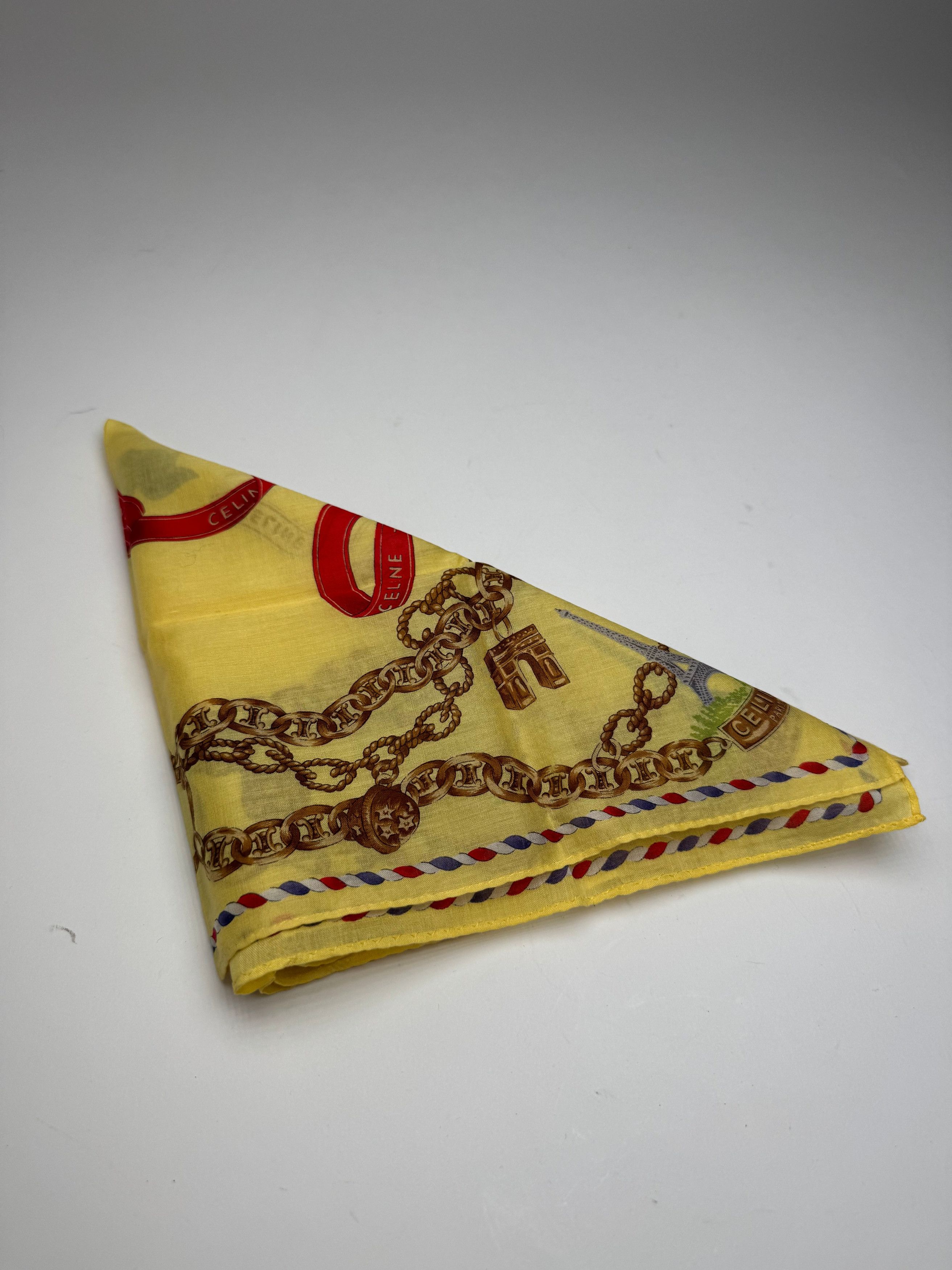 Celine Vintage Scarf Yellow Gold Size ONE SIZE - 9 Thumbnail